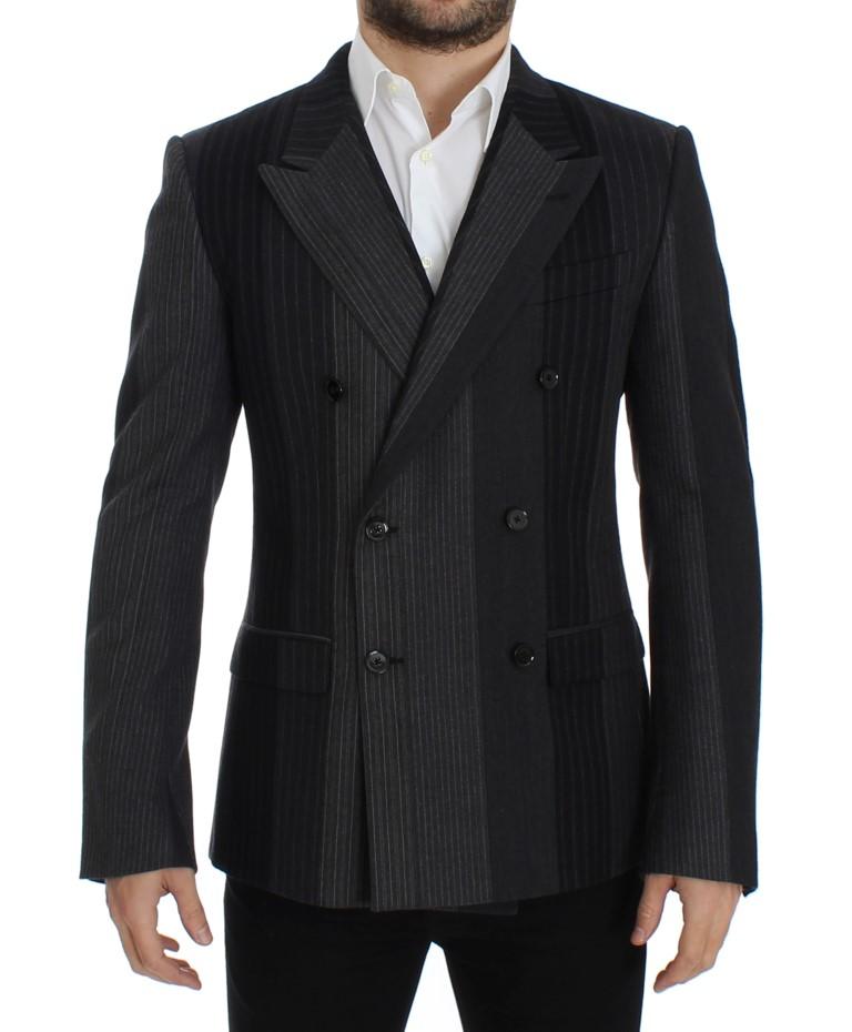 Dolce & Gabbana Men's striped wool stretch Blazer Gray SIG12232 - IT48 | M