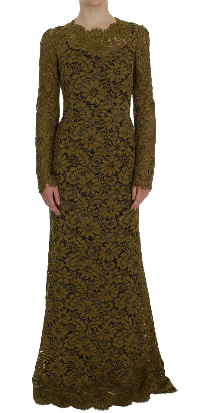 Dolce & Gabbana Women's Floral Lace Ricamo Dress Green NOC10088 - IT40|S