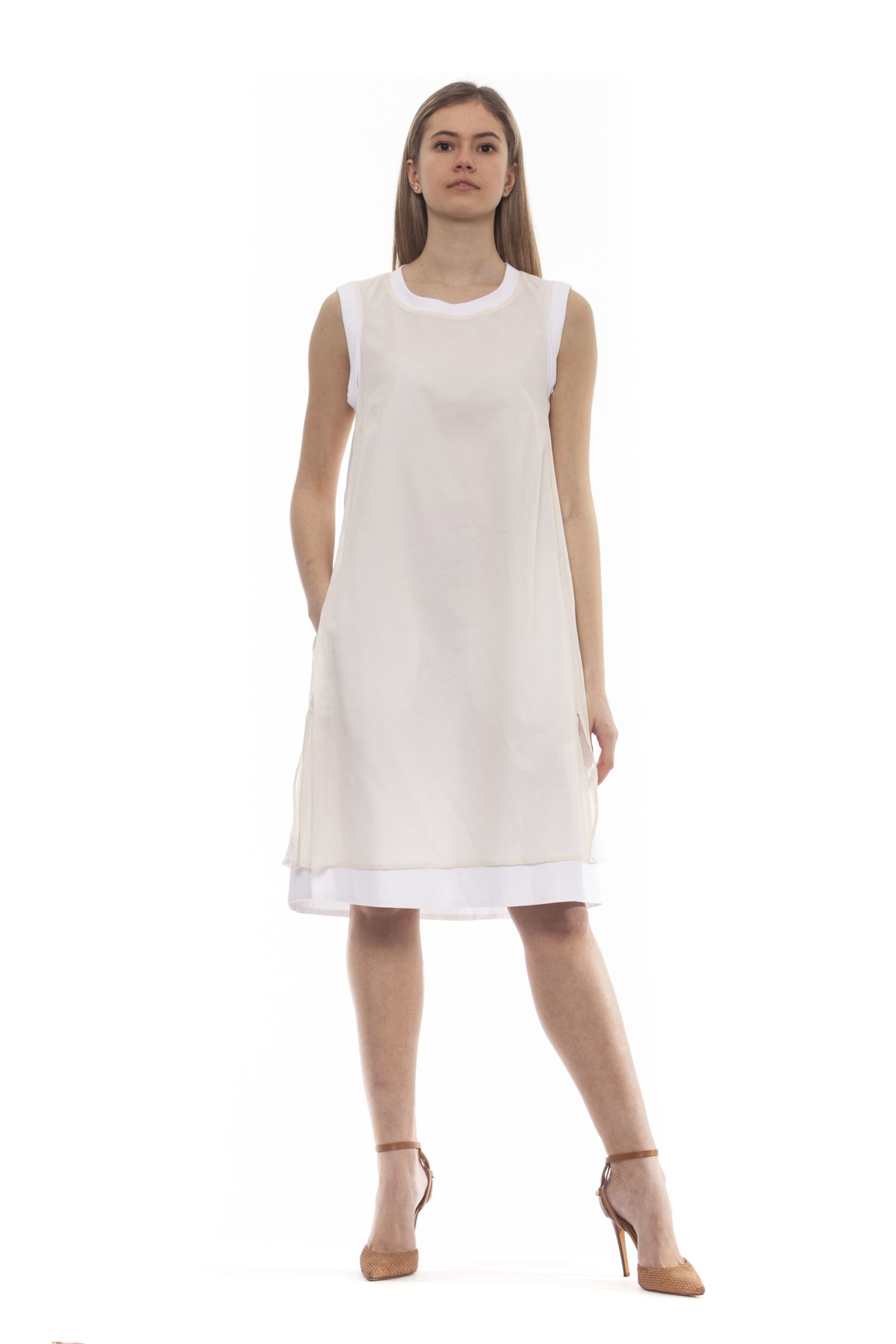 Peserico Women's Dress Beige PE1383250 - IT42 | S