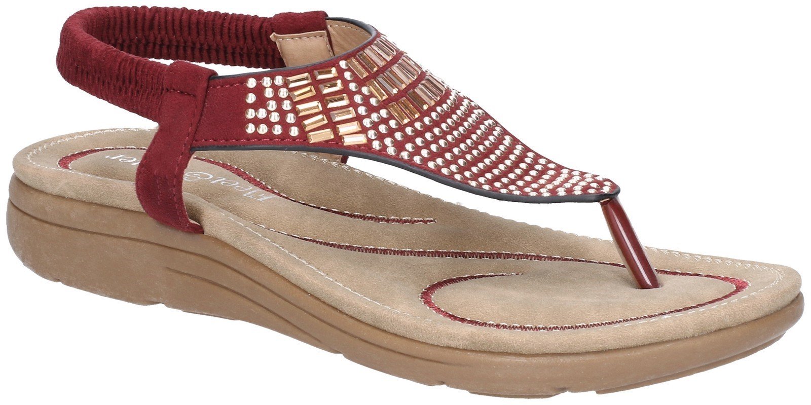 Fleet & Foster Women's Mulberry Elastic Sandal Various Colours 28277 - Bordo 3