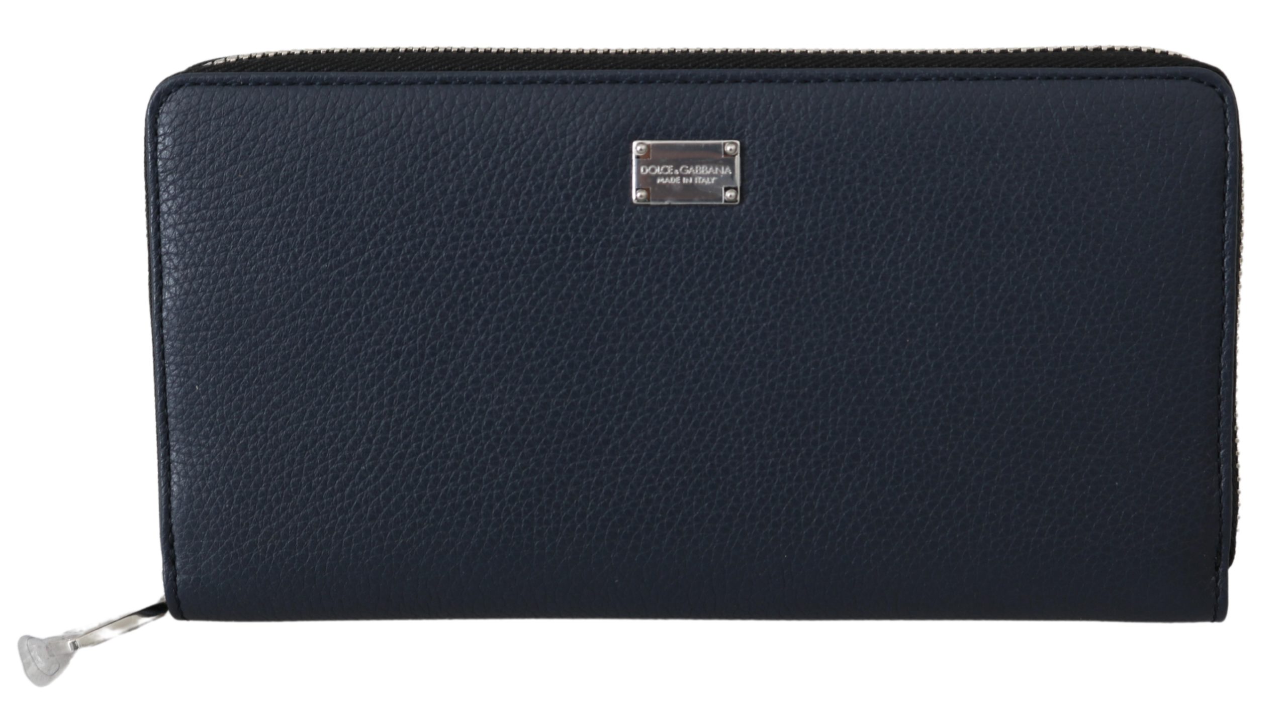 Dolce & Gabbana Men's Zip Around Continental Leather Wallet Blue VAS9633