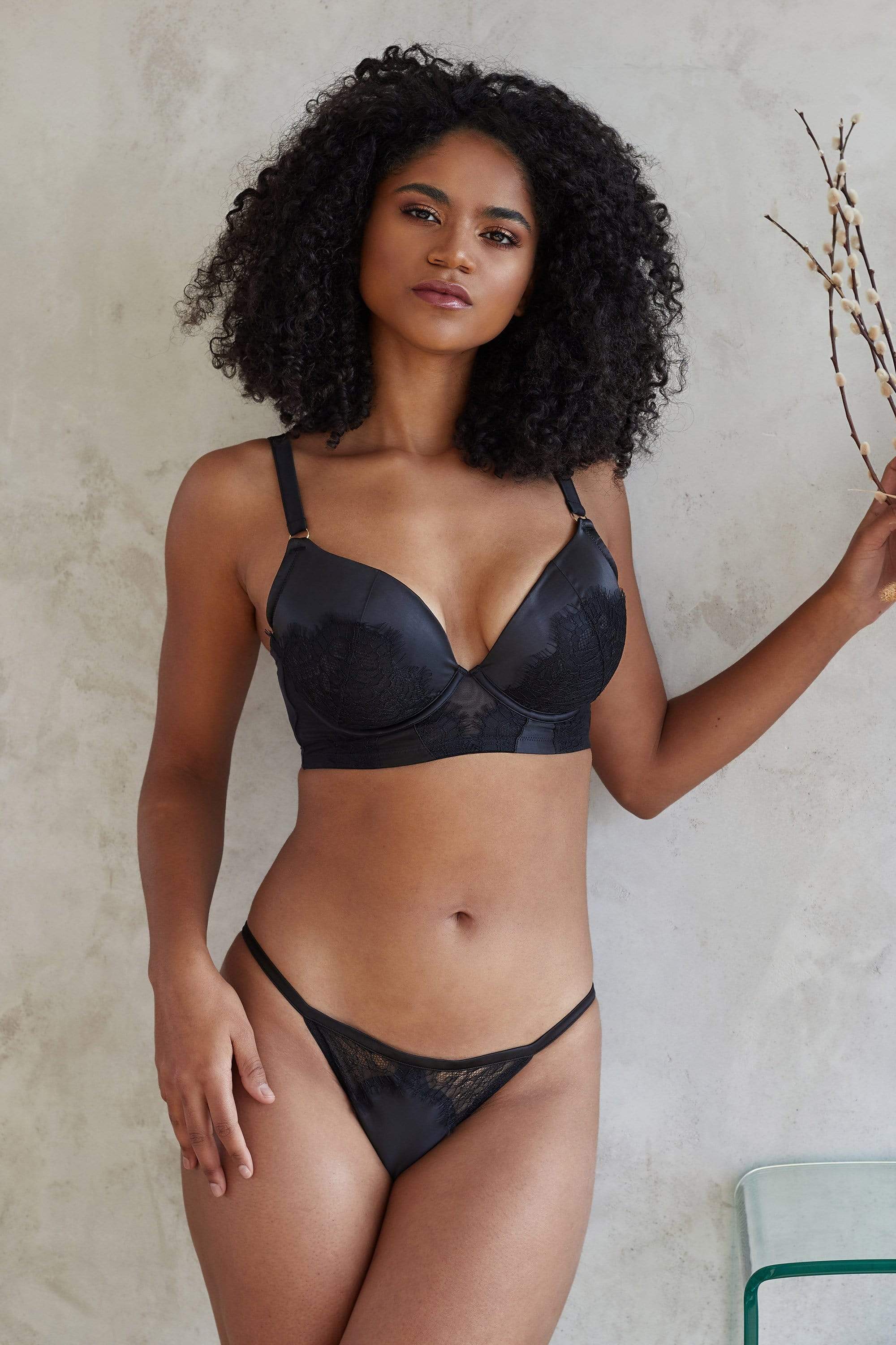 Playful Promises Melina Black Tanga UK 10 / US 6