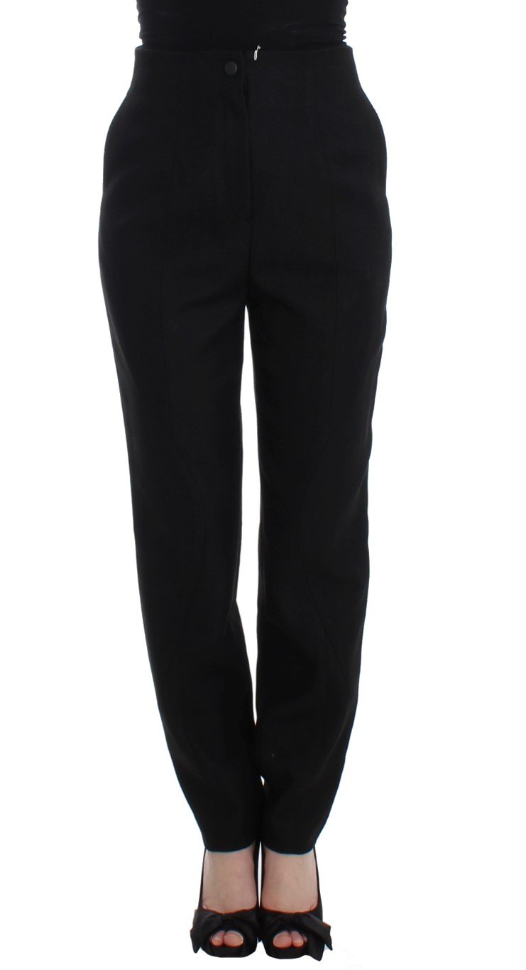 KAALE SUKTAE Women's High Waist Straight Slim Trouser Black SIG12610 - IT40|S