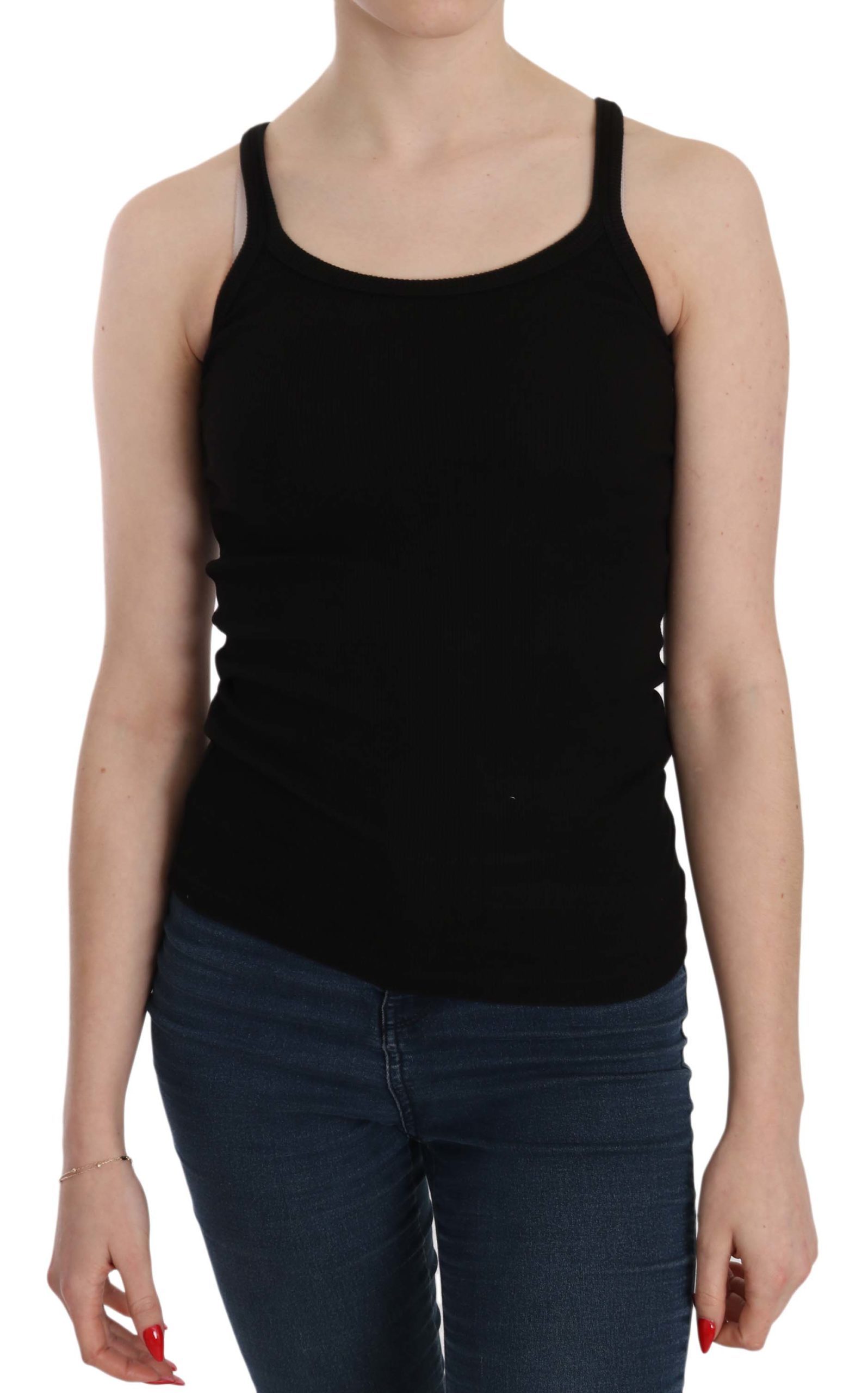 PINK MEMORIES Women's Sleeveless Spaghetti Strap Top Black TSH3925 - IT40|S