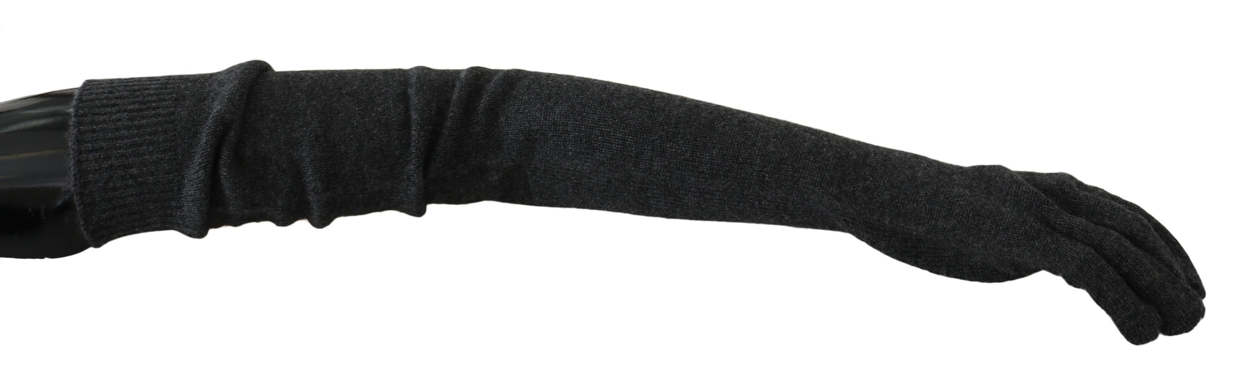 Dolce & Gabbana Women's Cashmere Knitted Elbow Length Gloves Black LB505 - 7.5|S