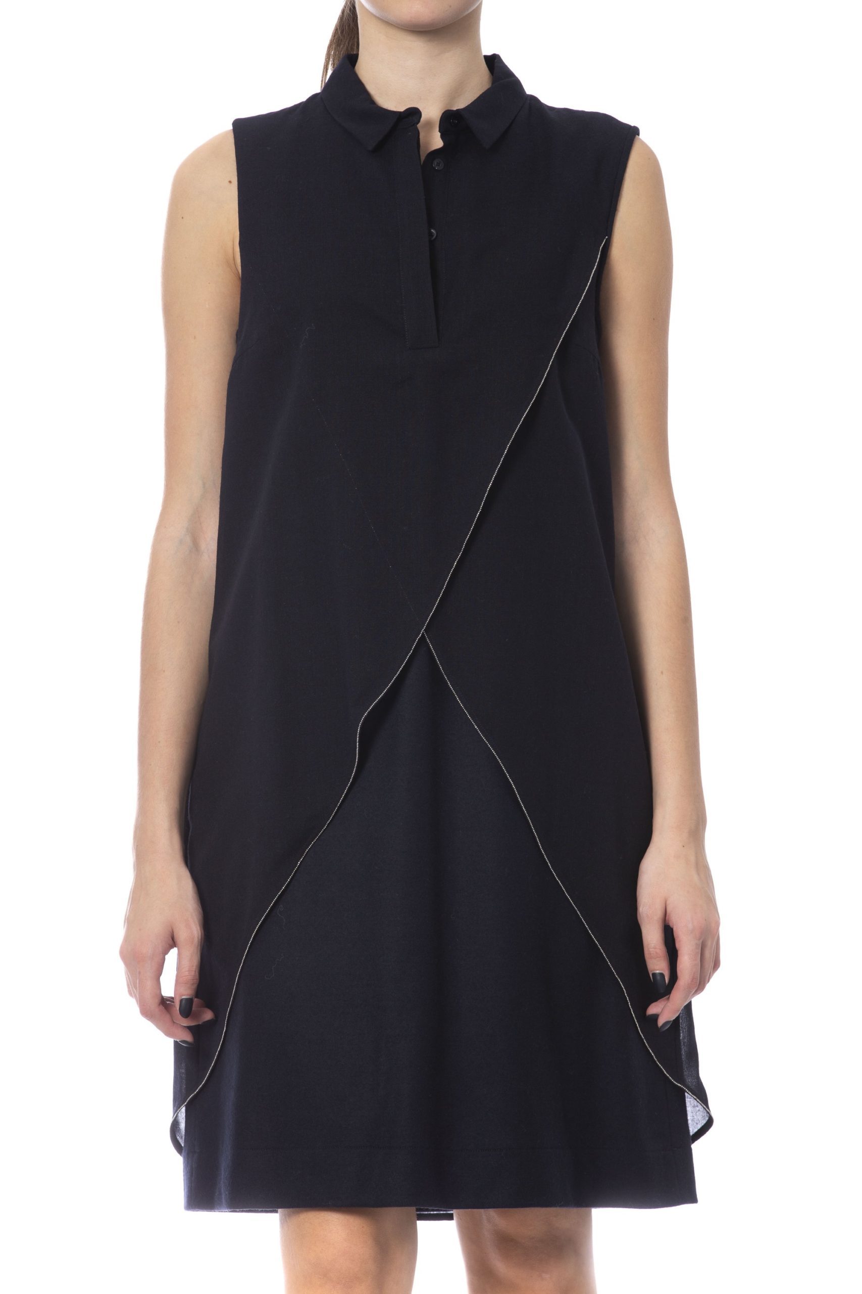 Peserico Women's Dress Black PE993654 - IT42 | S