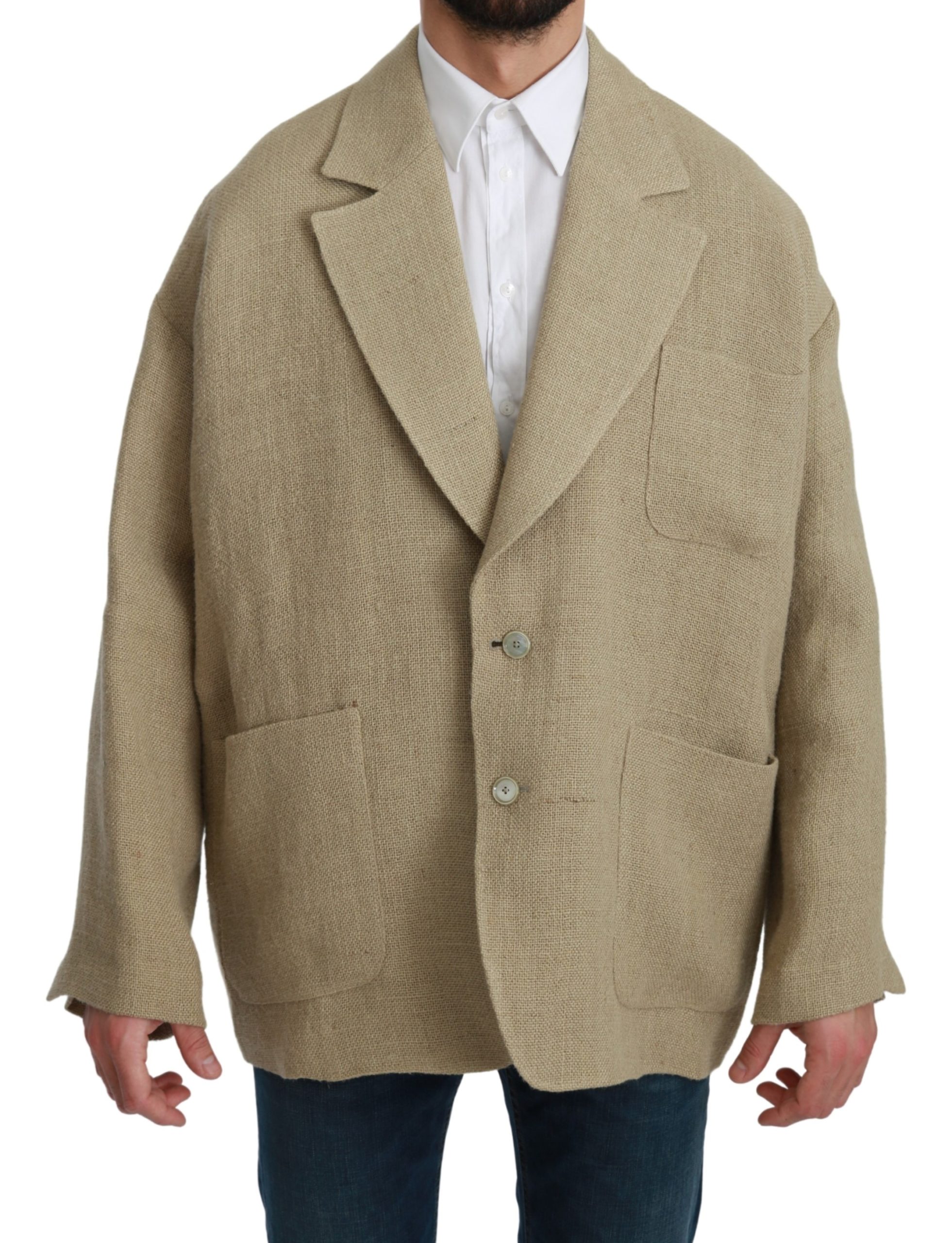 Dolce & Gabbana Men's Jute Blazer Beige KOS1775 - IT46 | M