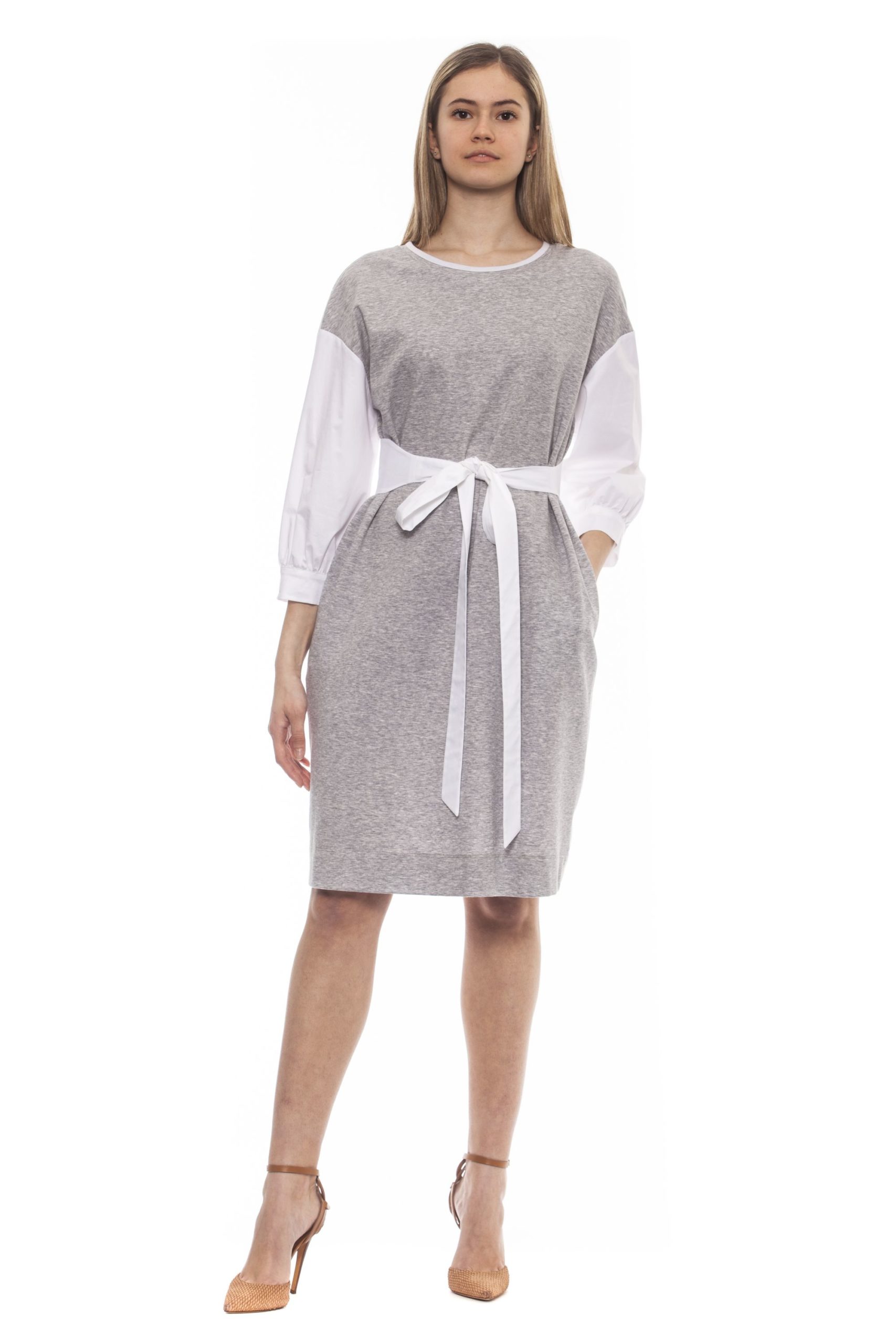 Peserico Women's Grigio Dress Gray PE1381744 - IT42 | S