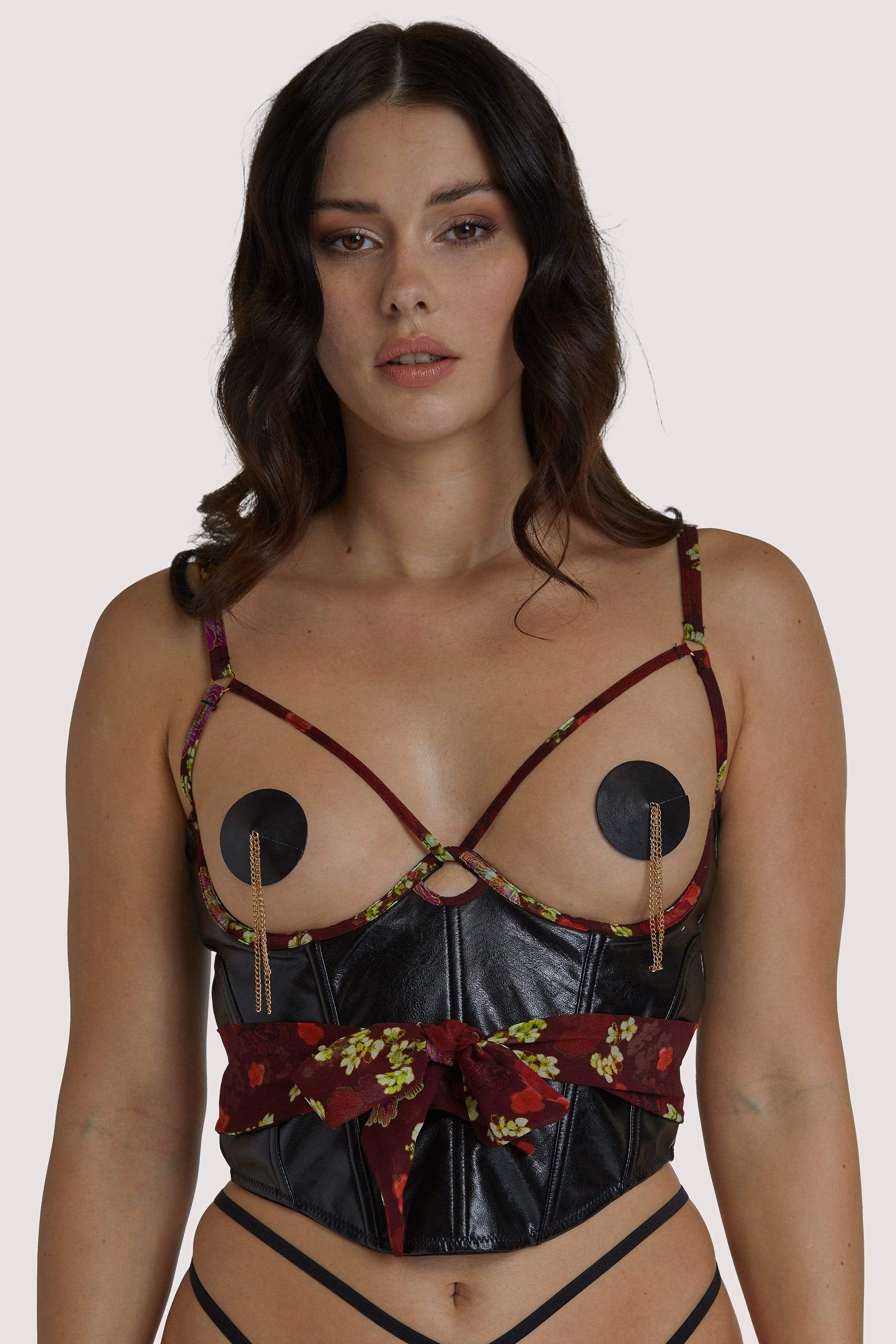 Wolf & Whistle Kayden Black Cupless corset UK 10 / US 6