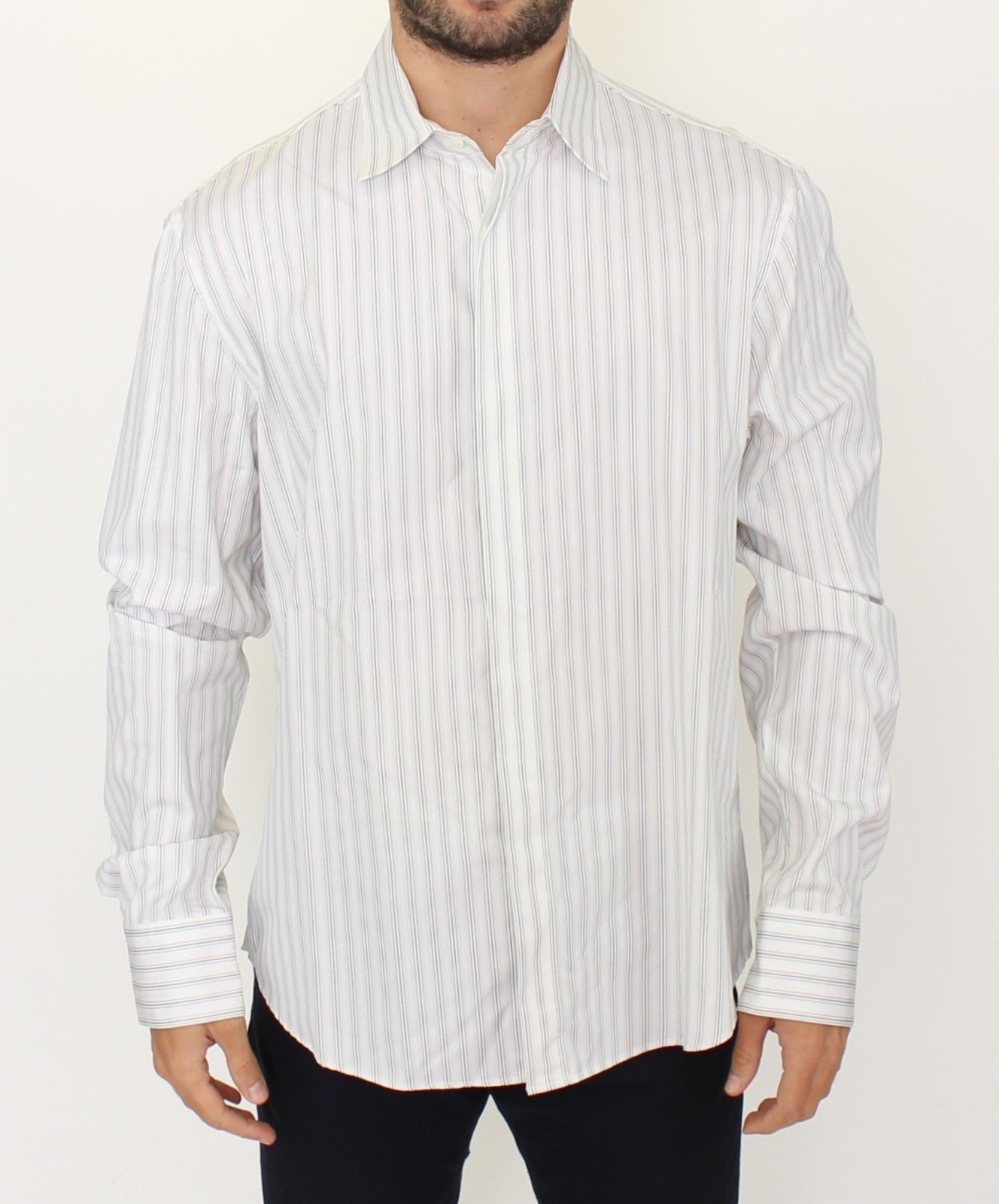 Ermanno Scervino Men's Regular Fit Shirt White SIG10177 - IT54 | XL