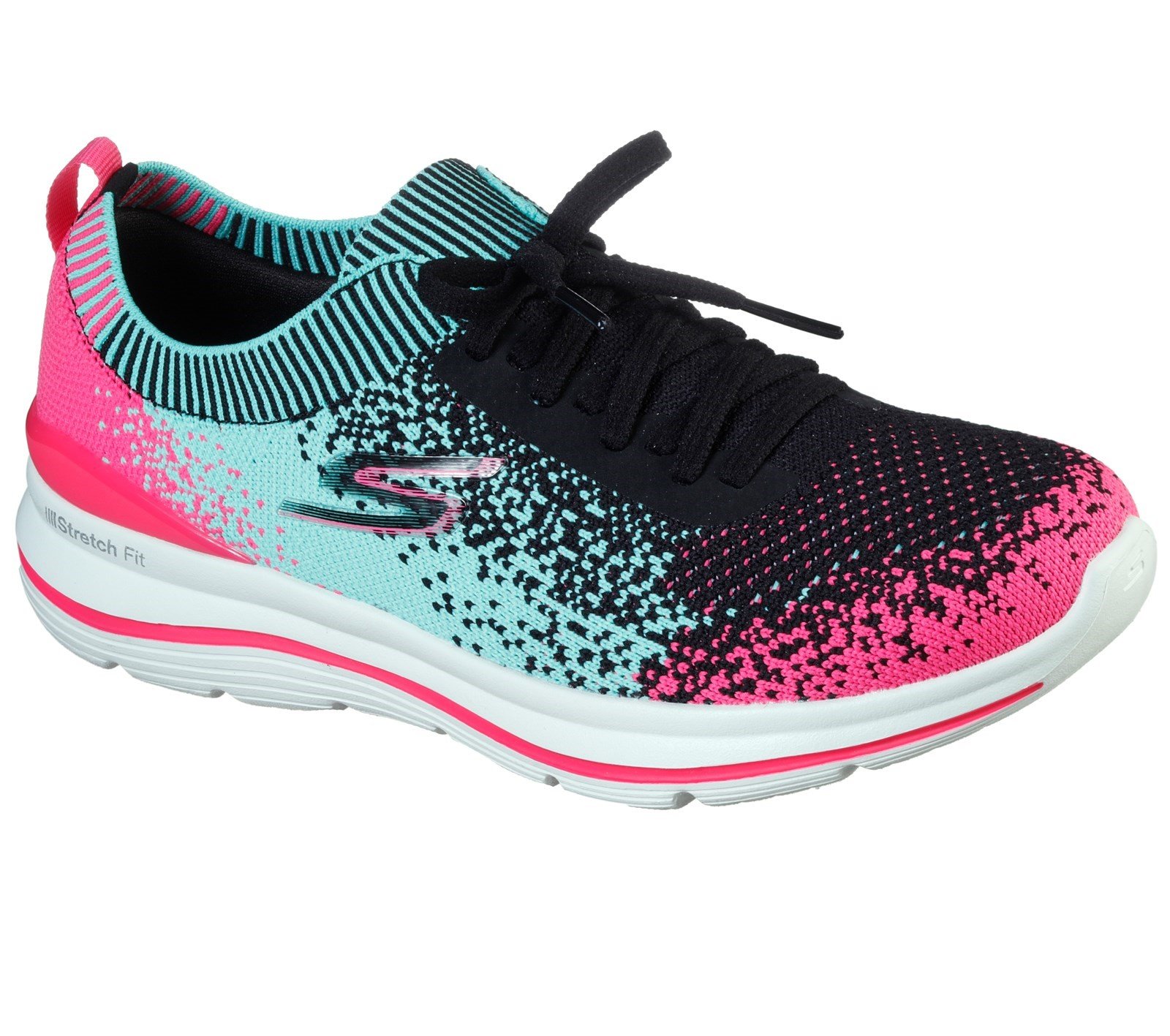 Skechers Women's Go Walk Stretch Fit Sports Trainer Multicolor 32721 - Black/Multi 3