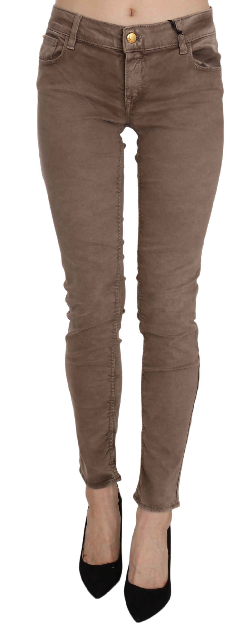 CYCLE Women's Low Waist Slim Fit Skinny Trouser Brown PAN70183 - W30
