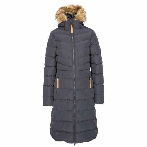 Ladies Trespass Audrey Padded Long Length Jacket - Black S