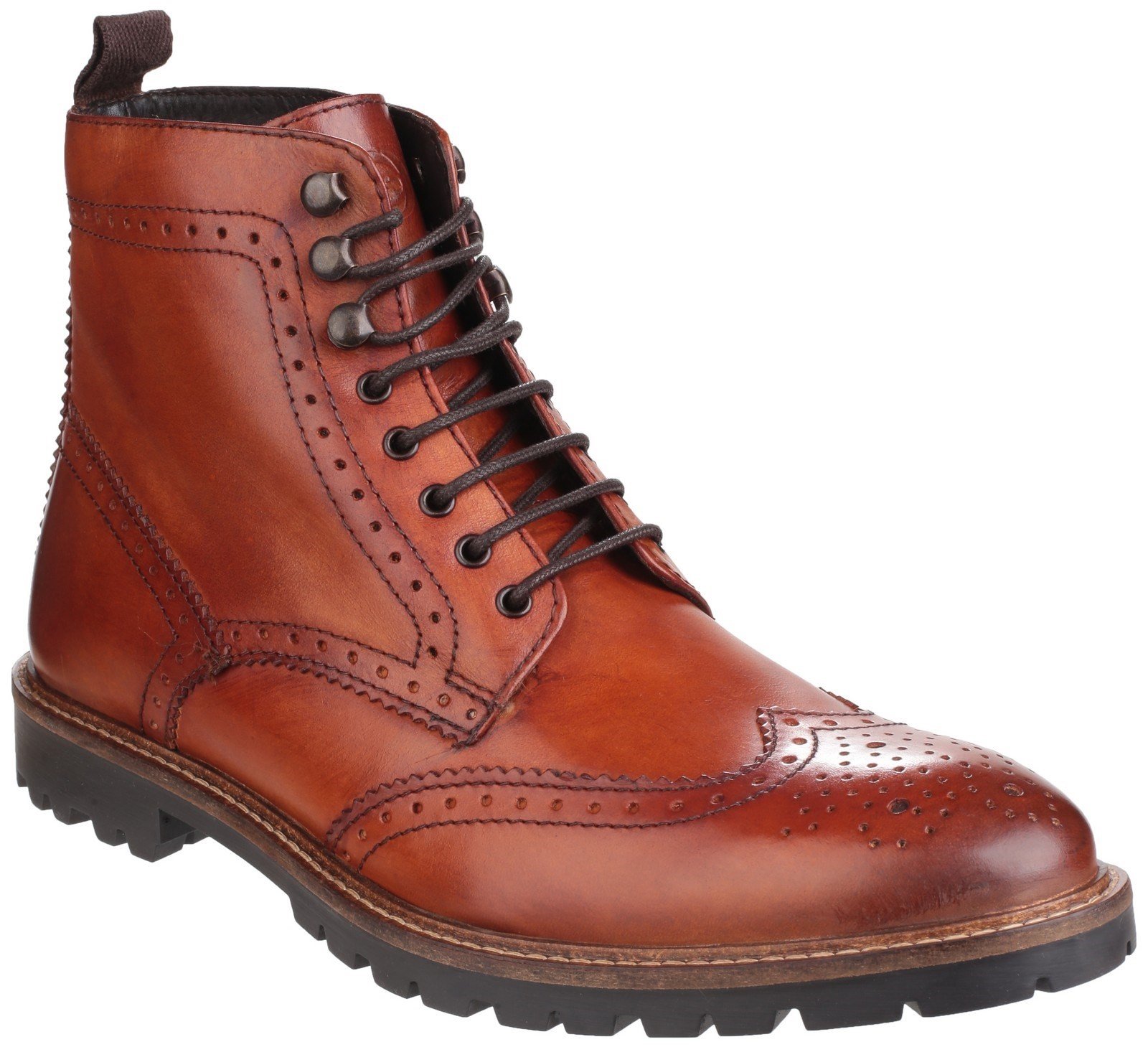Base London Men's Troop Lace up Boot Tan - Tan 6