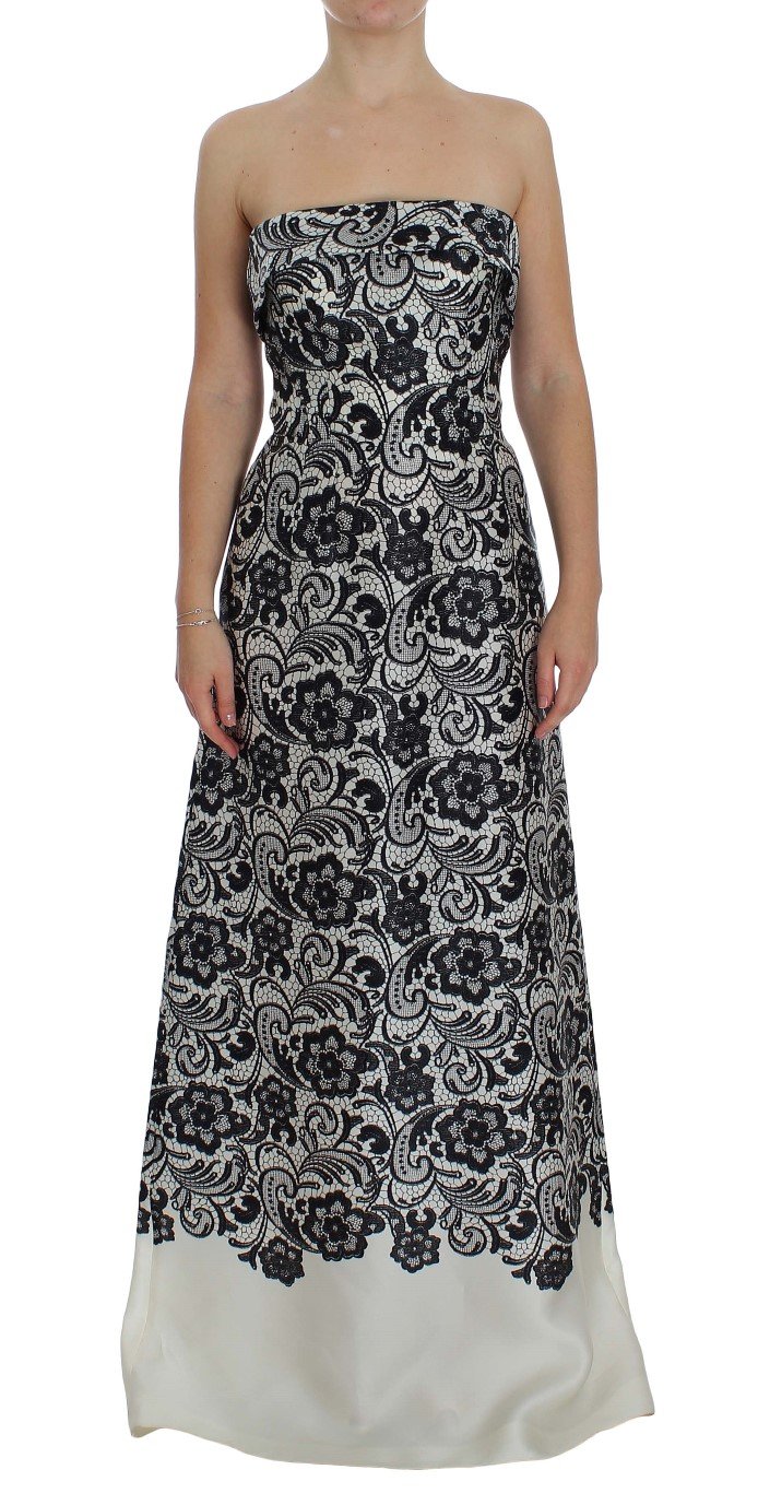 Dolce & Gabbana Women's Floral Lace Silk Corset Maxi Dress Multicolor NOC10083 - IT40|S