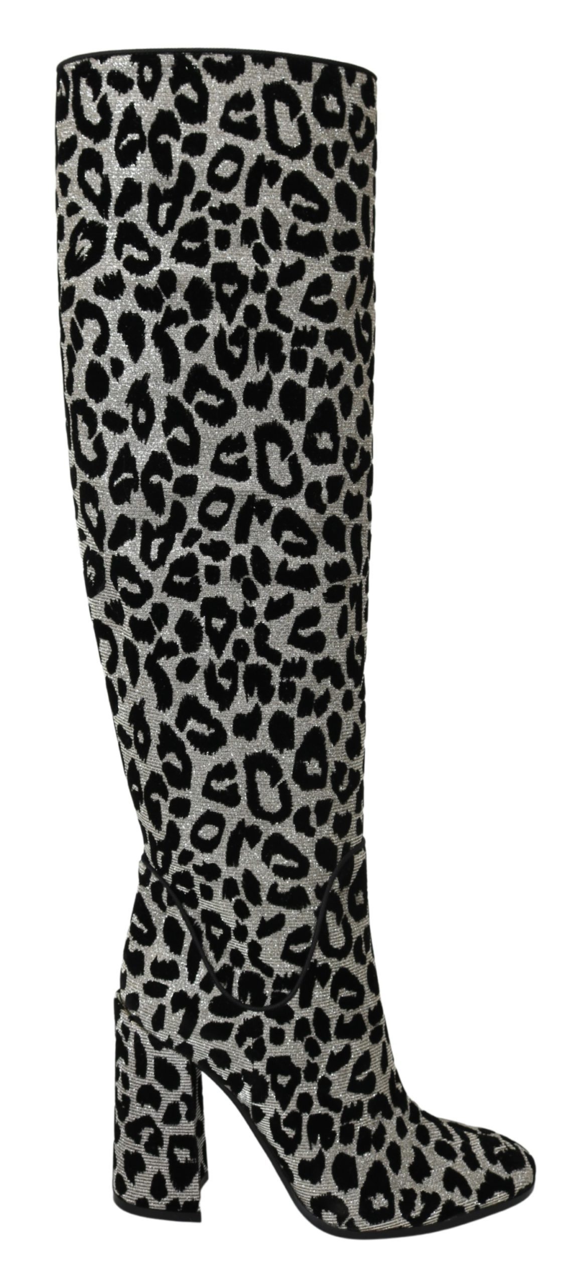 Dolce & Gabbana Women's Leopard Knee High Boot Black LA7087 - EU39.5/US9