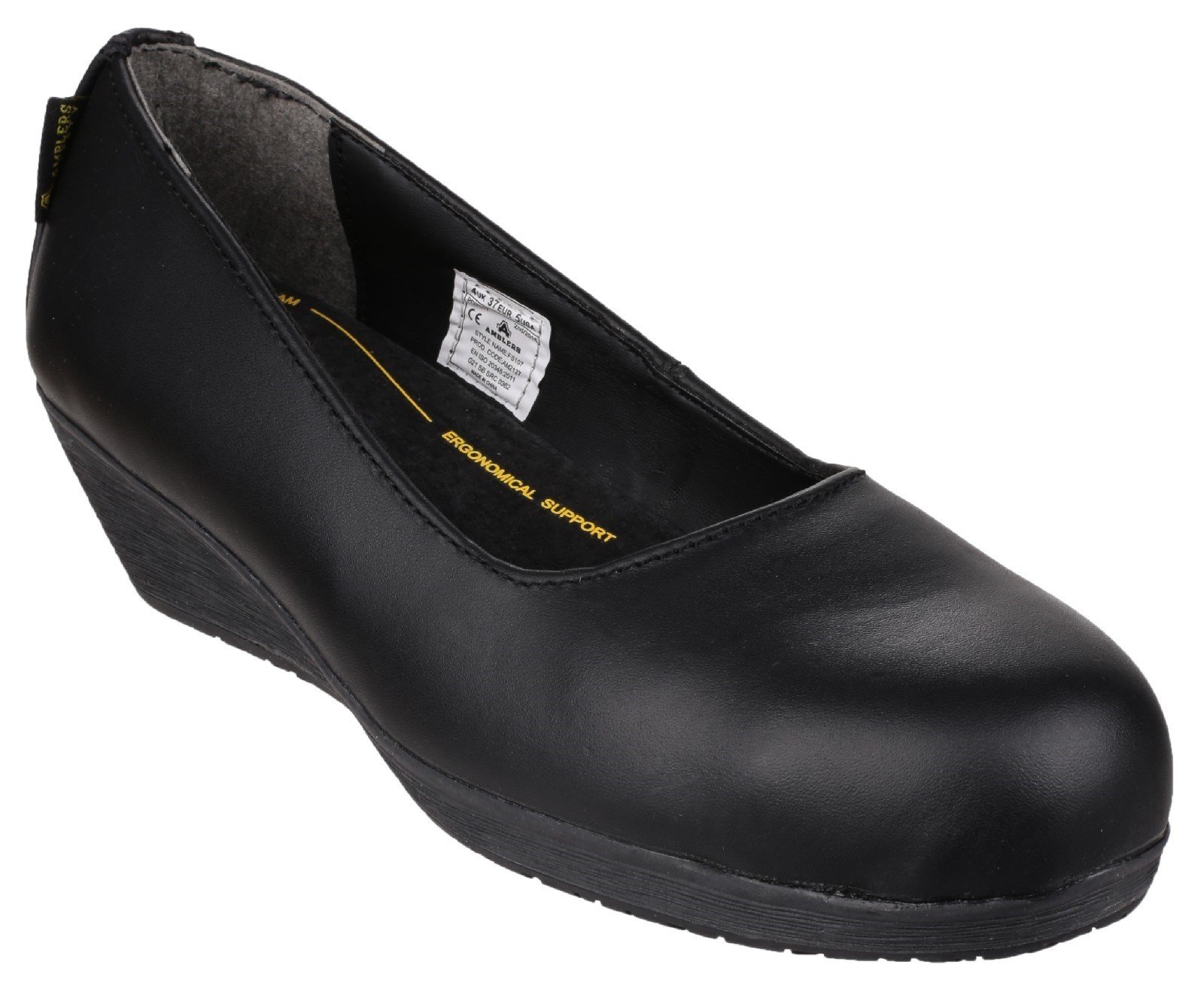 Amblers Women's Safety Antibacterial Memory Foam Slip on Shoe Black 21555 - Black 3