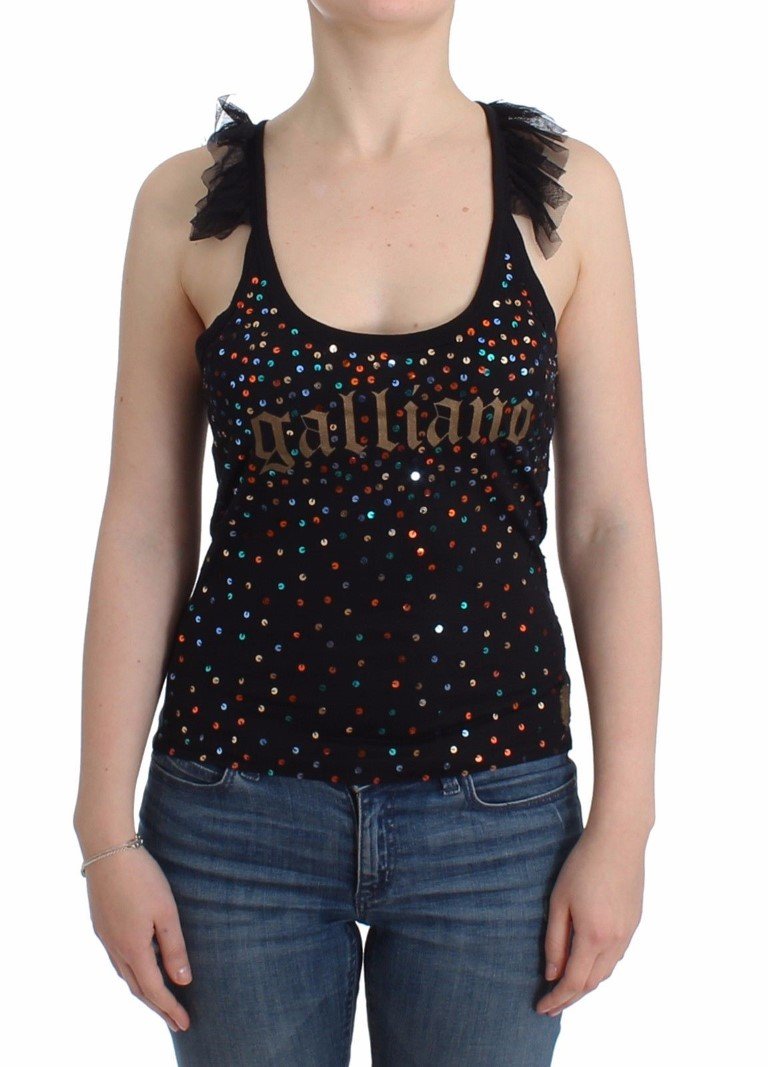 John Galliano Women's Sequin Embellished Top Black SIG12073 - XXS