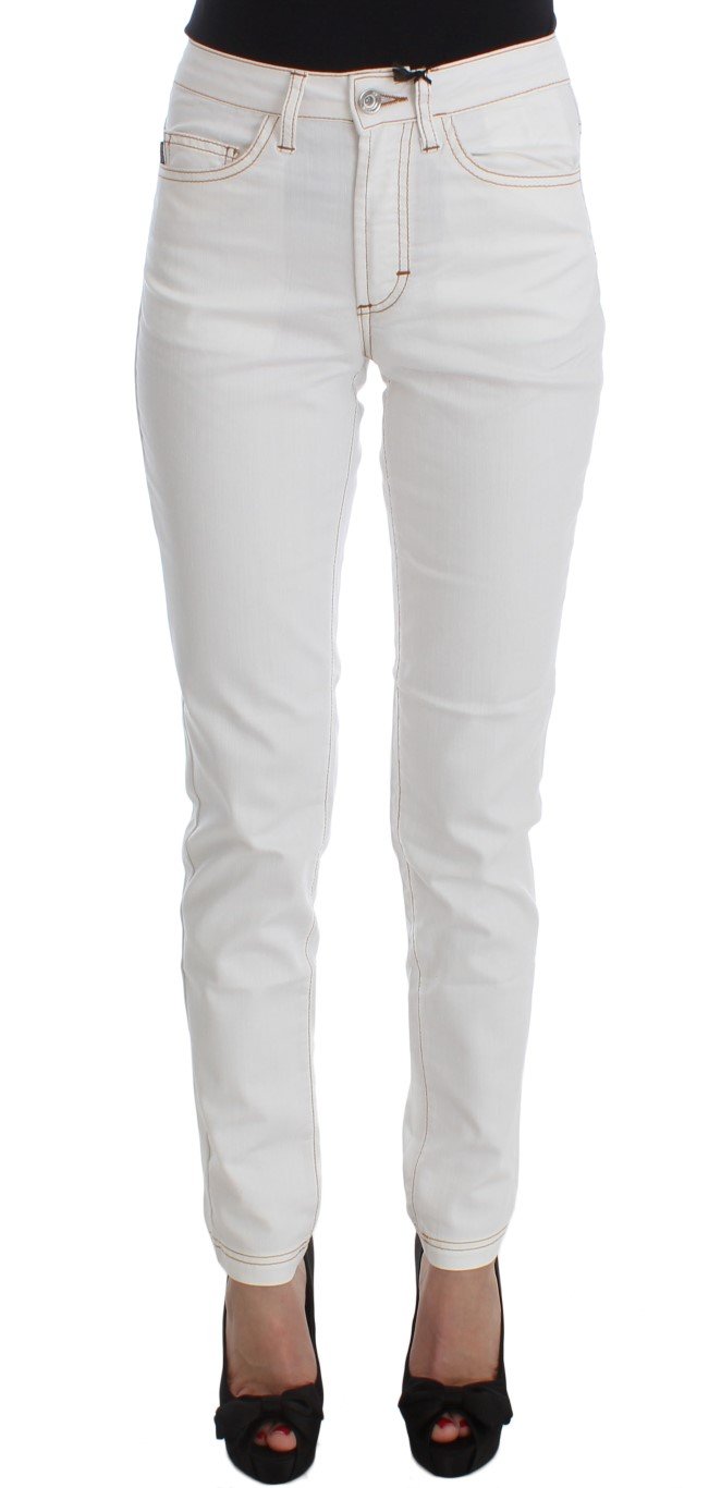 Cavalli Women's Cotton Blend Slim Fit Jeans White SIG30106 - W26