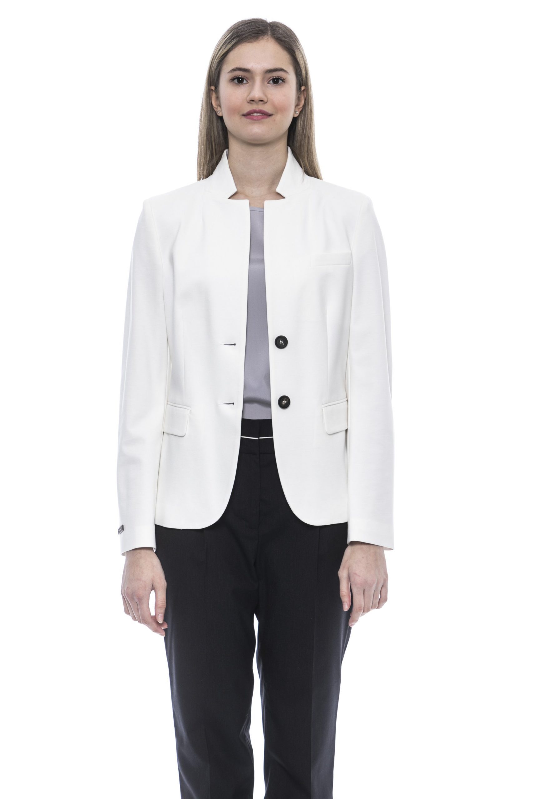 Peserico Women's Bianco Blazer White PE1383334 - IT42 | S