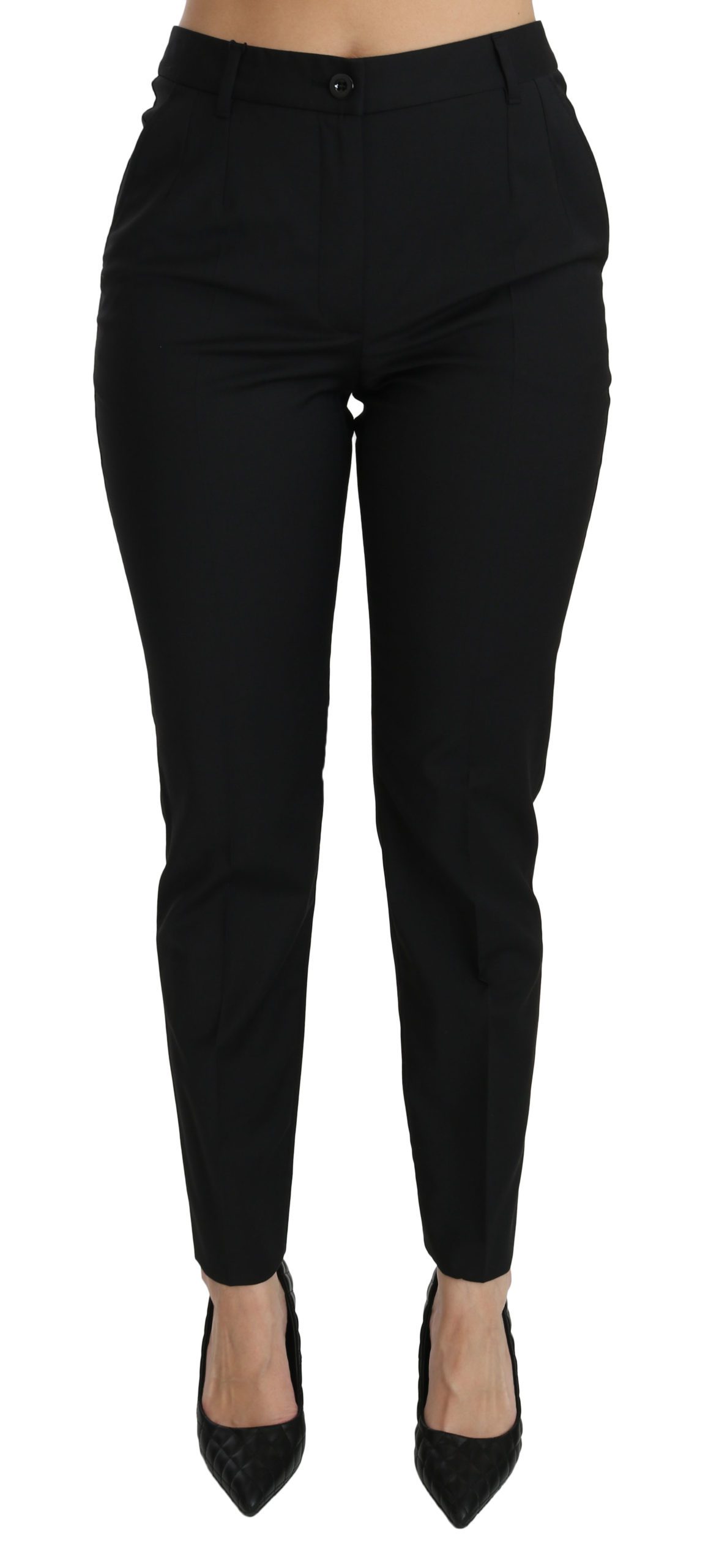 Dolce & Gabbana Women's Mid Waist Skinny Formal Trouser Black PAN70855 - IT42|M