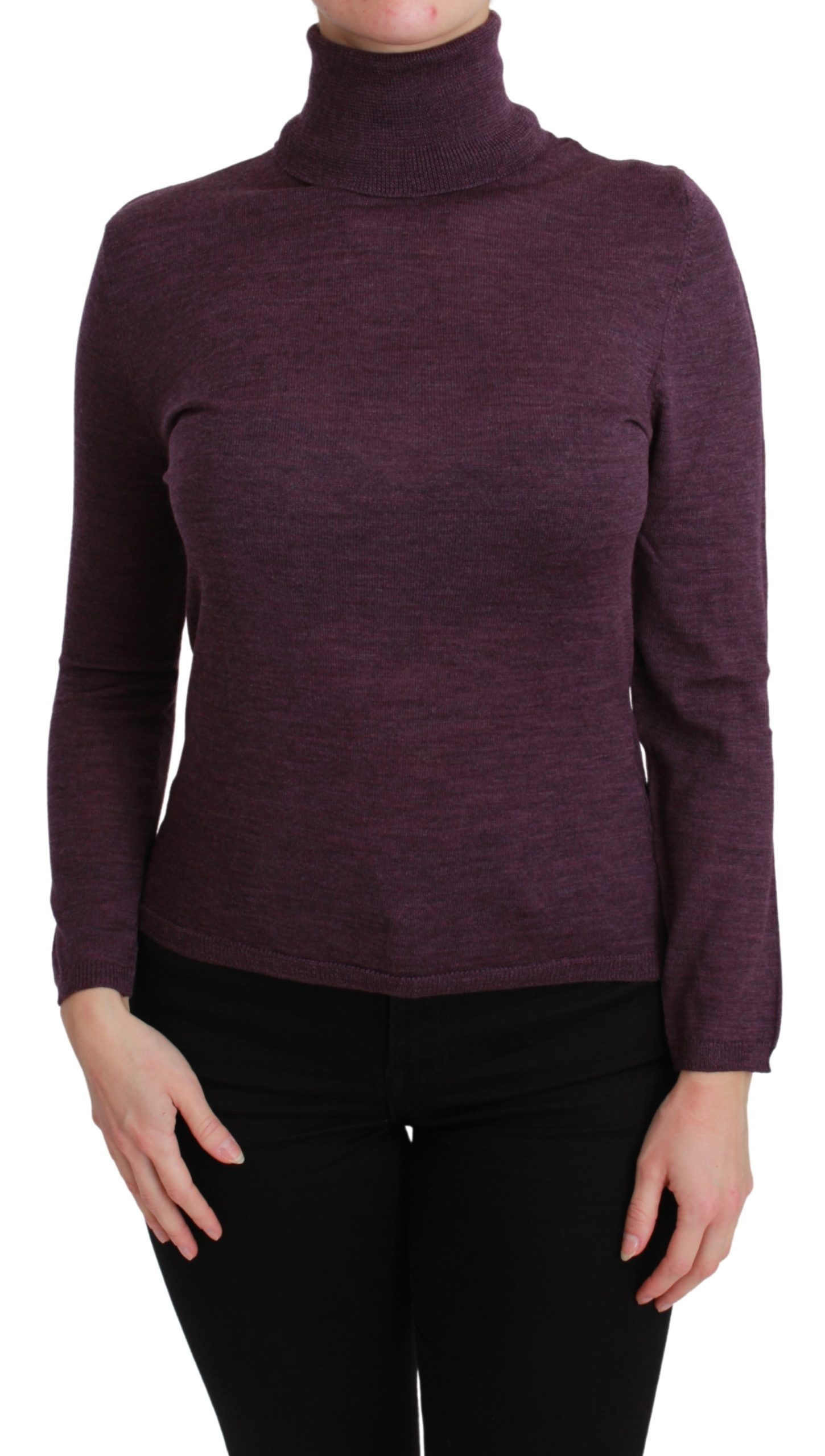 BYBLOS Women's Turtleneck LS Pullover Wool Sweater Purple TSH2690 - L
