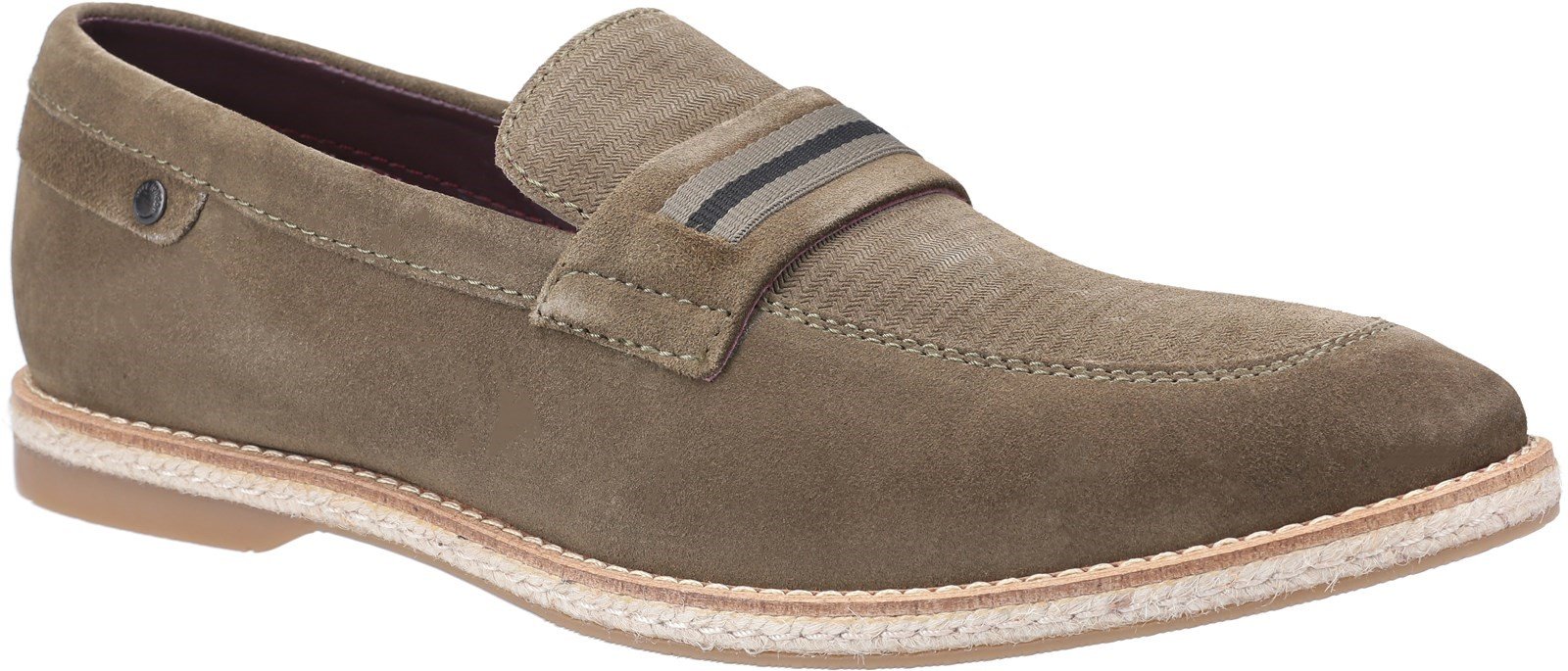 Base London Men's Kinsey Suede Slip On Loafer Various Colours 30444 - Khaki 9