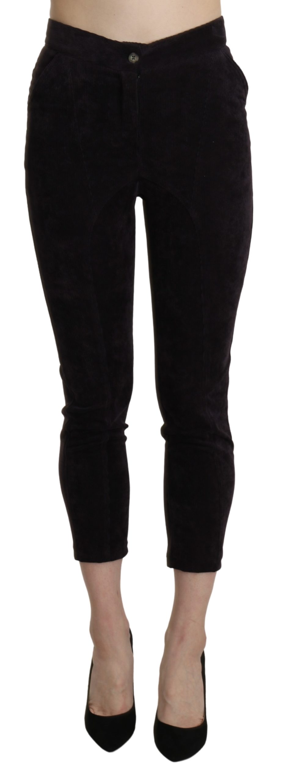 BENCIVENGA Women's High Waist Skinny Cropped Trousers Brown PAN71356-40 - IT40|S