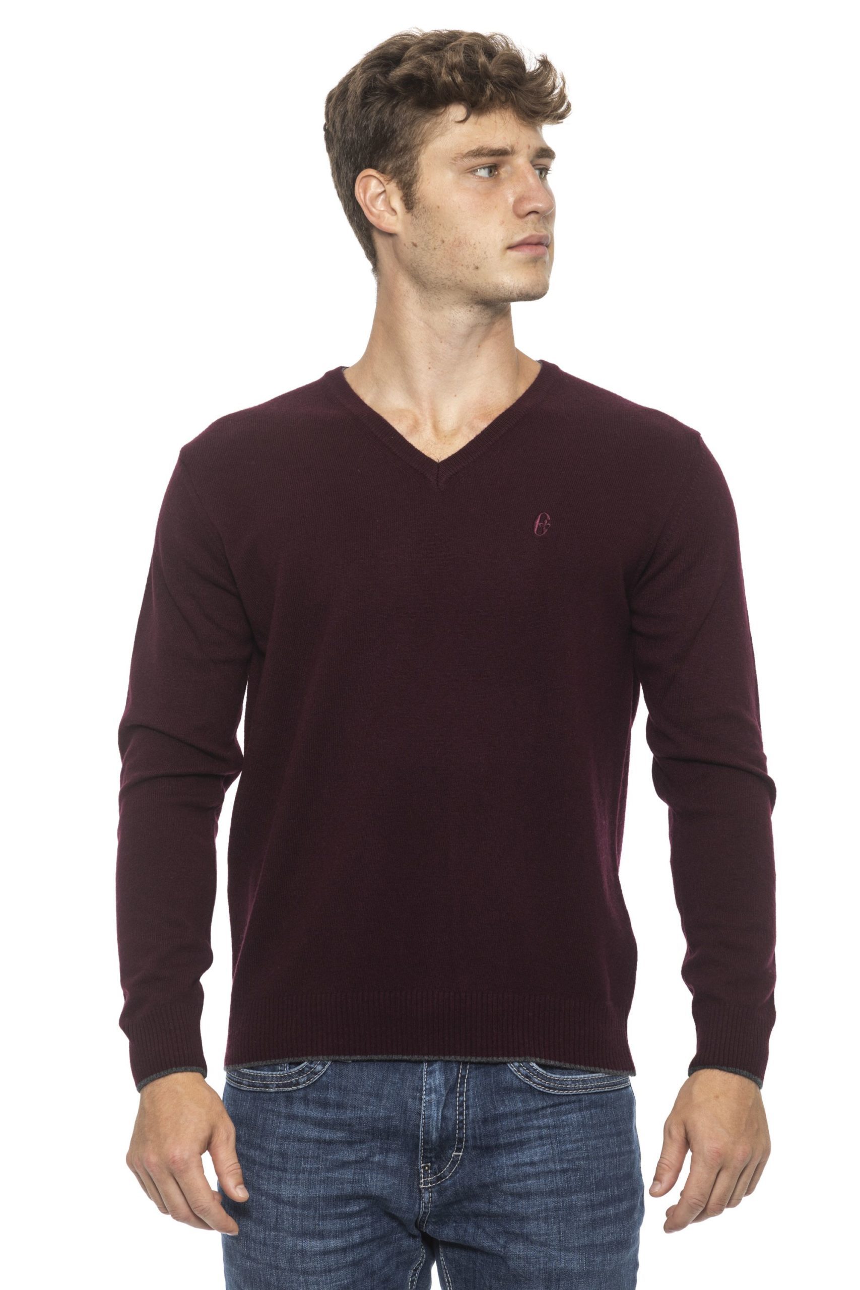 Conte of Florence Men's Sweater Burgundy CO1272816 - S