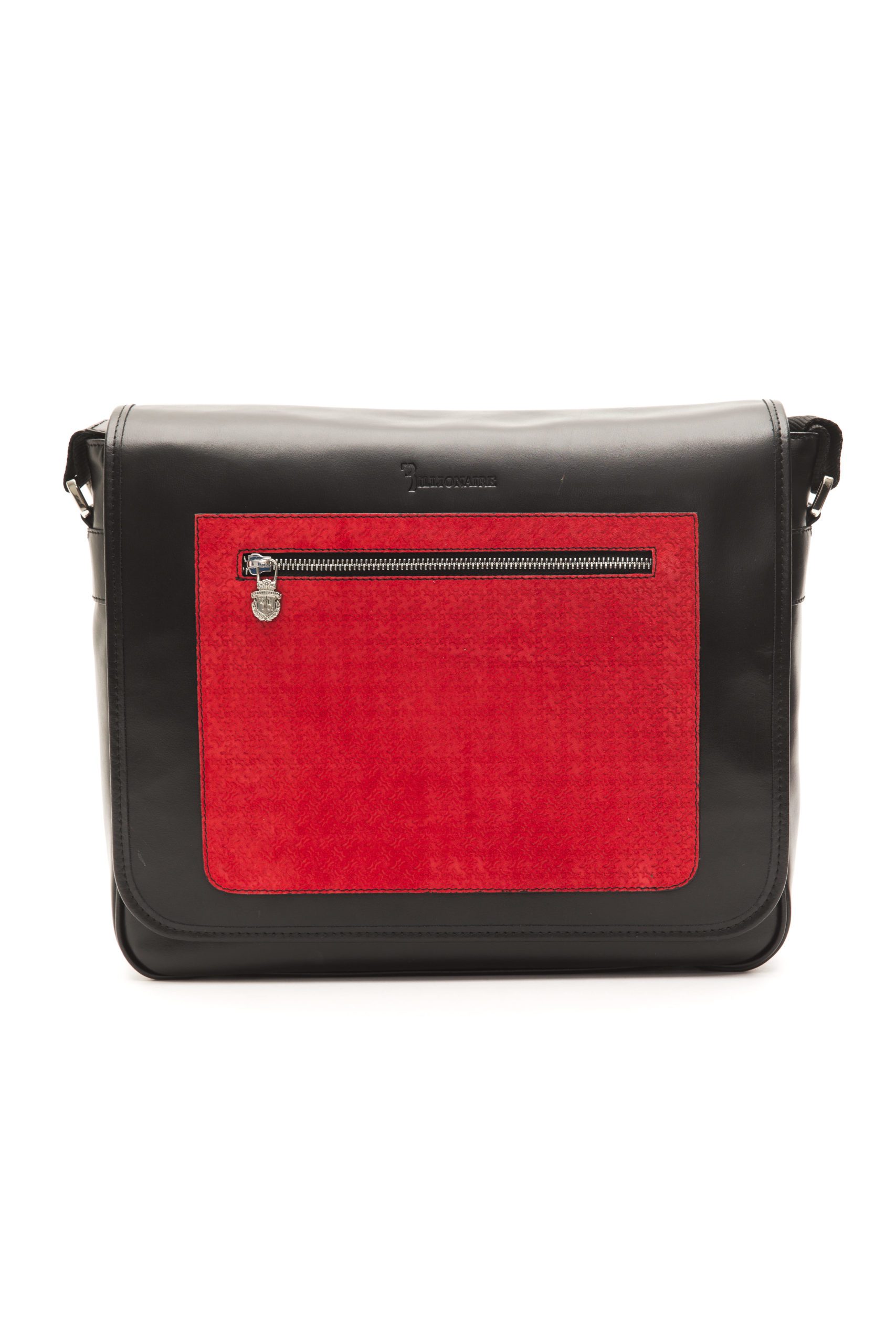 Billionaire Italian Couture Men's Messenger Bag Black BLC50406041A-034CV_BlackRed