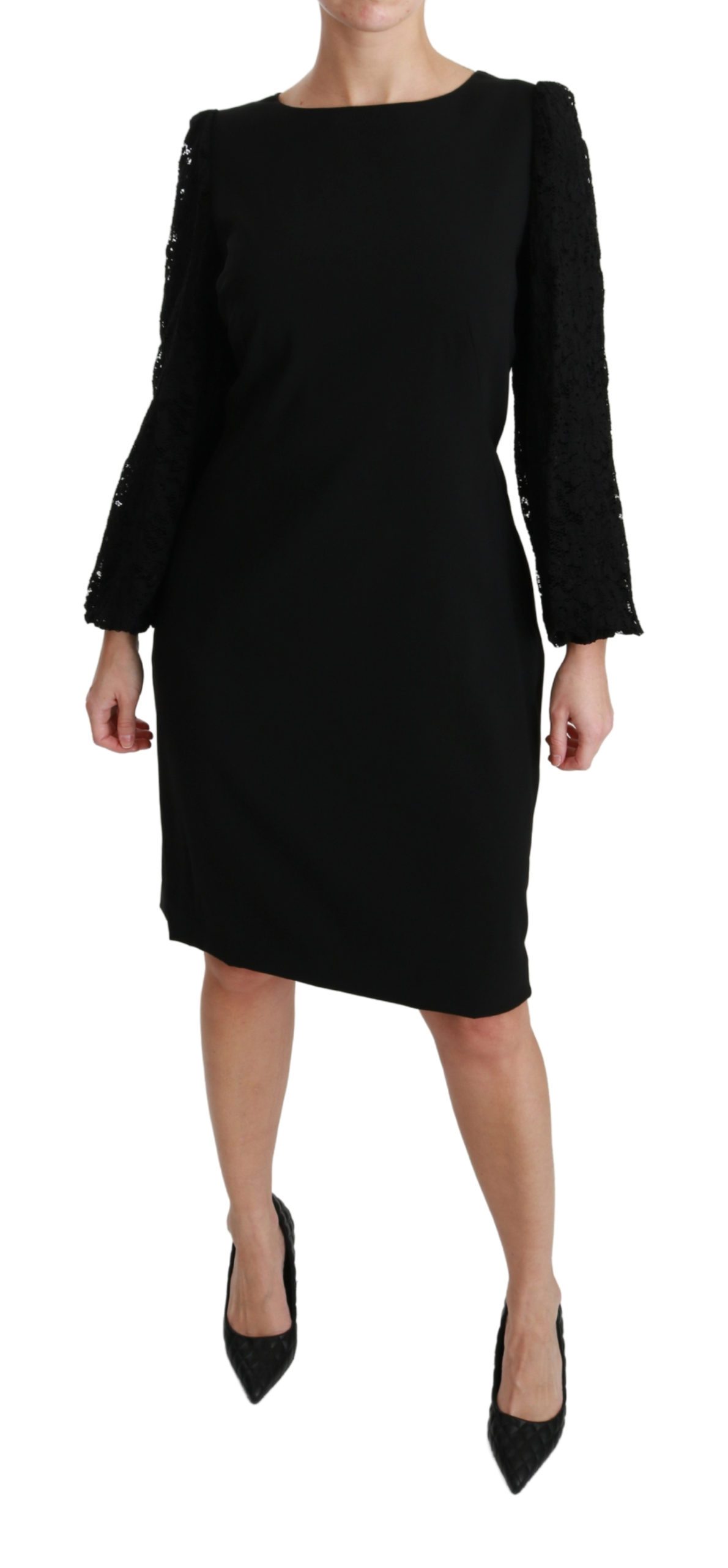 Dolce & Gabbana Women's Floral Lace Sheath Gown Dress Black DR2164 - IT36|XXS
