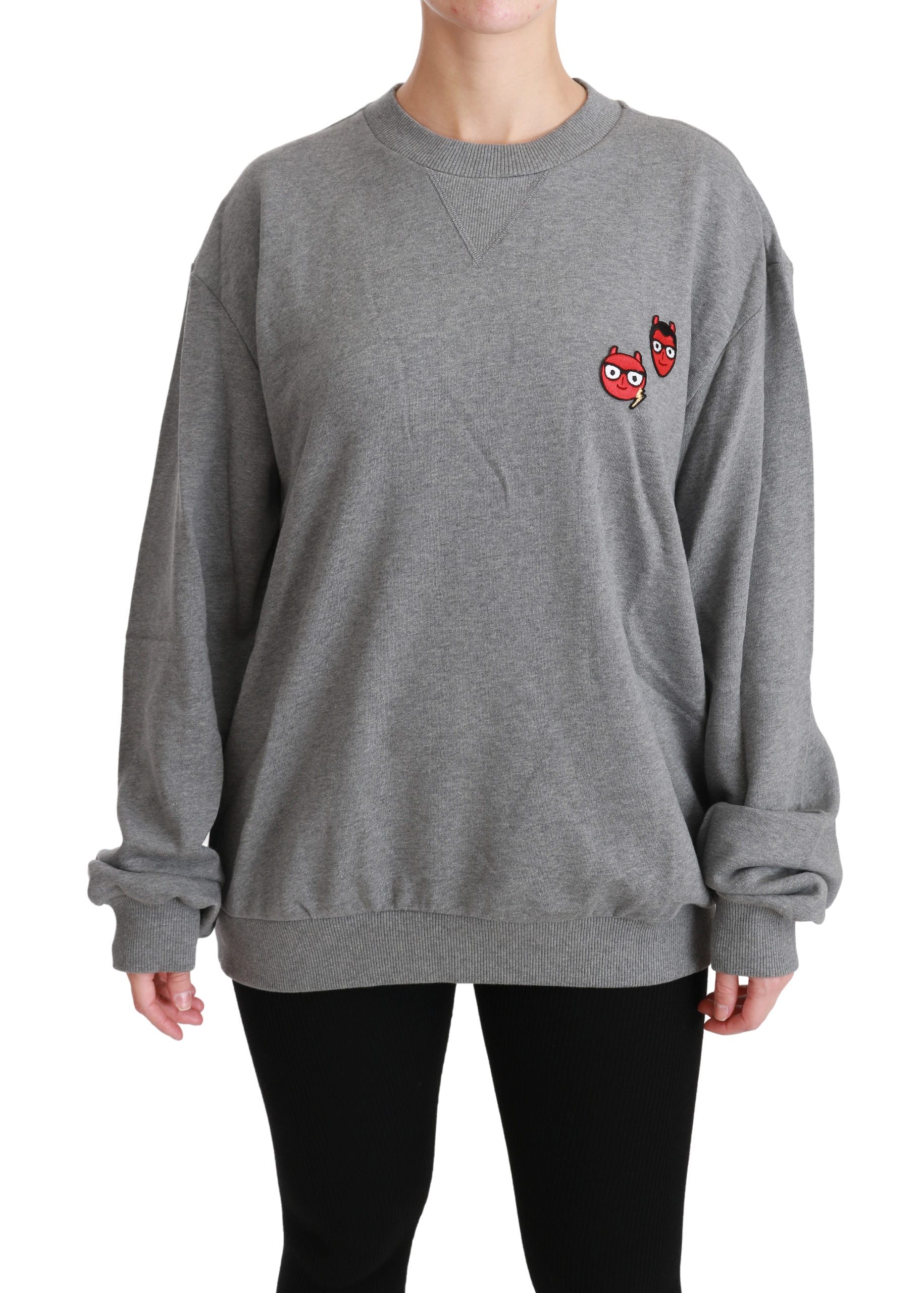 Dolce & Gabbana Women's #dgfamily Pullover Cotton Sweater Gray TSH4508 - IT44|L