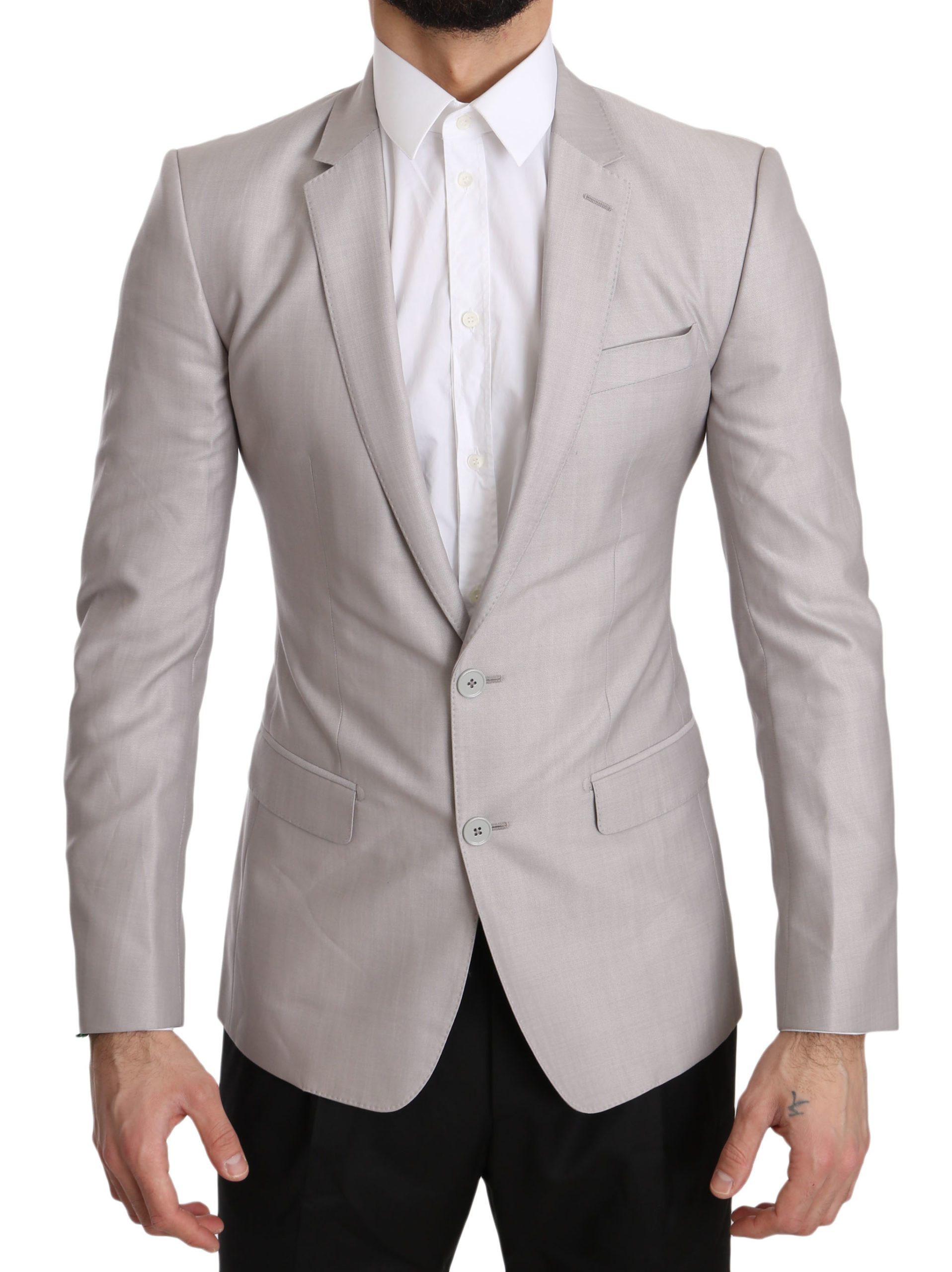 Dolce & Gabbana Men's Wool Slim Fit Blazer Silver JKT2433 - IT44 | XS