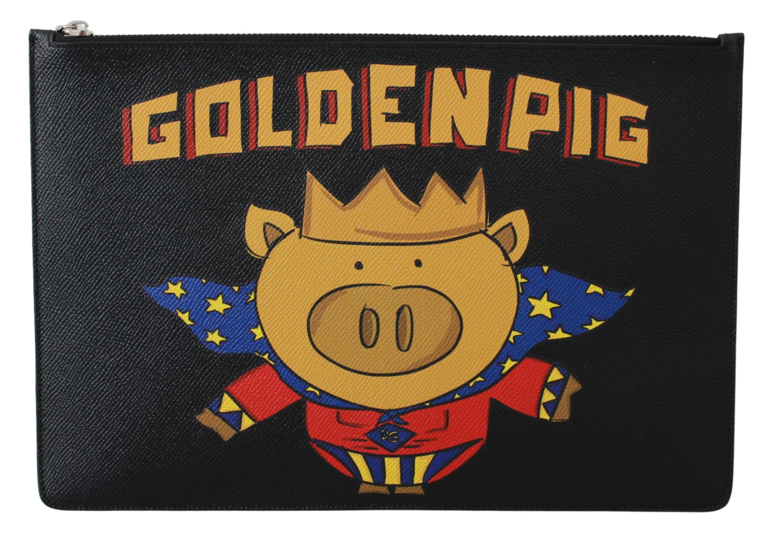 Dolce & Gabbana Men's Golden Pig Leather Messenger Bag Black VAS9492