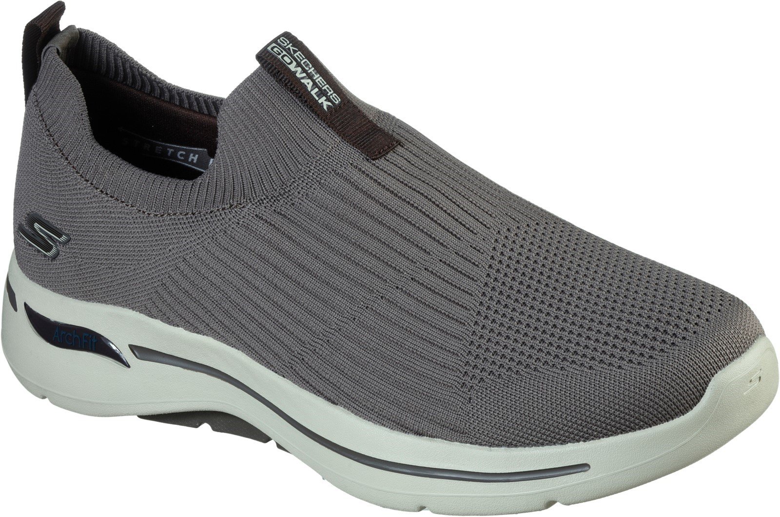 Skechers Men's Go Walk Arch Fit Slip On Trainer Various Colours 32203 - Taupe/Brown 6