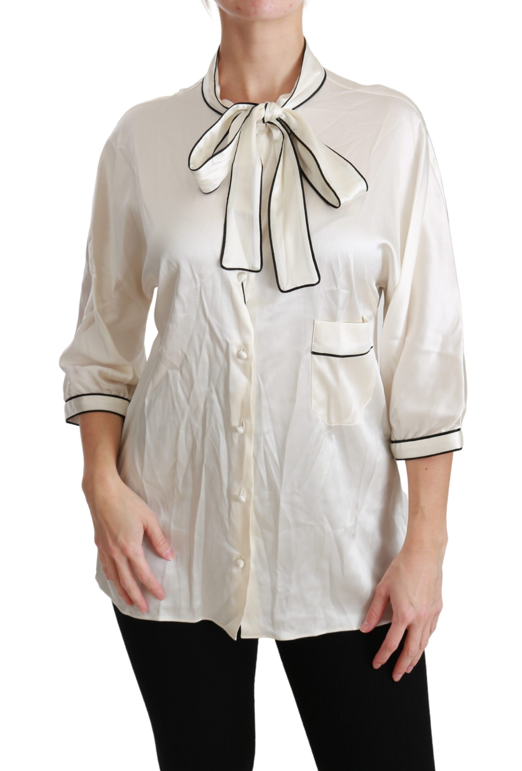 Dolce & Gabbana Women's 3/4 Sleeve Top Beige TSH4488-46 - IT46|XL
