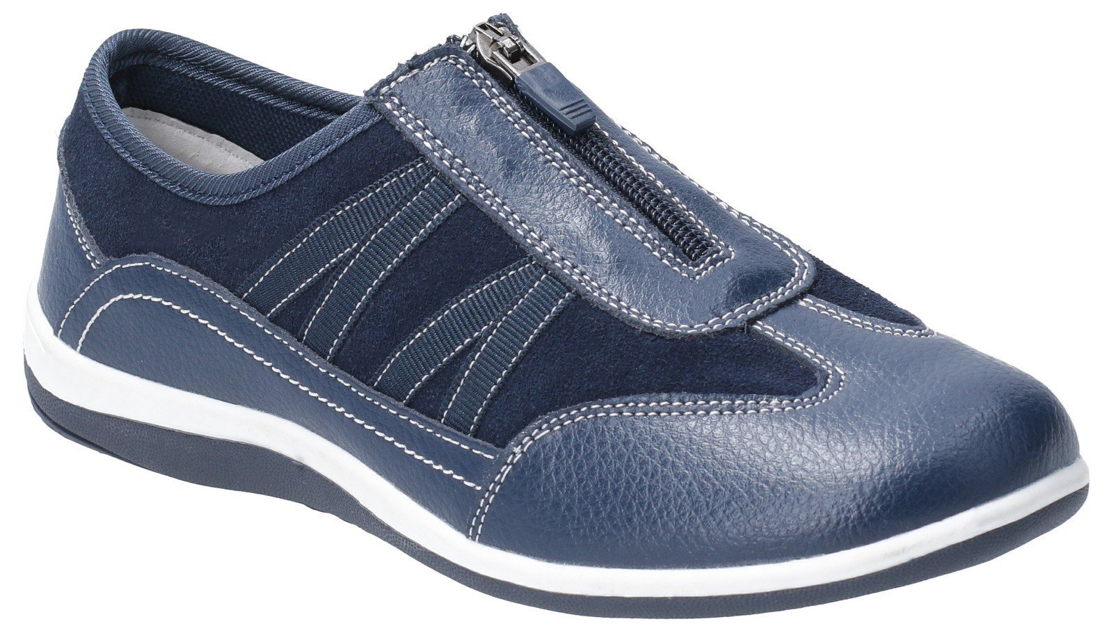 Fleet & Foster Women's Mombassa Leather Trainer Various Colours 29306-49610 - Navy 3