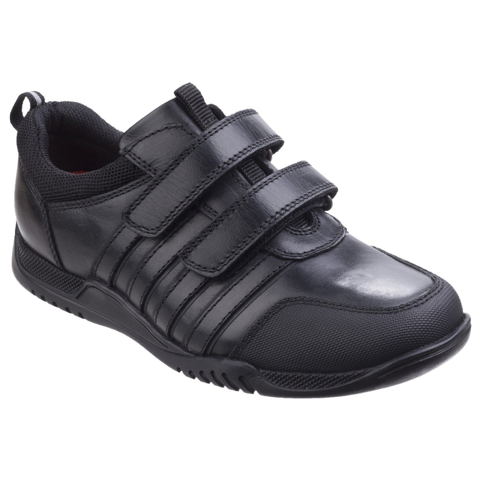 Hush Puppies Kid's Josh Senior School Shoe Black 26396 - Black 3.5