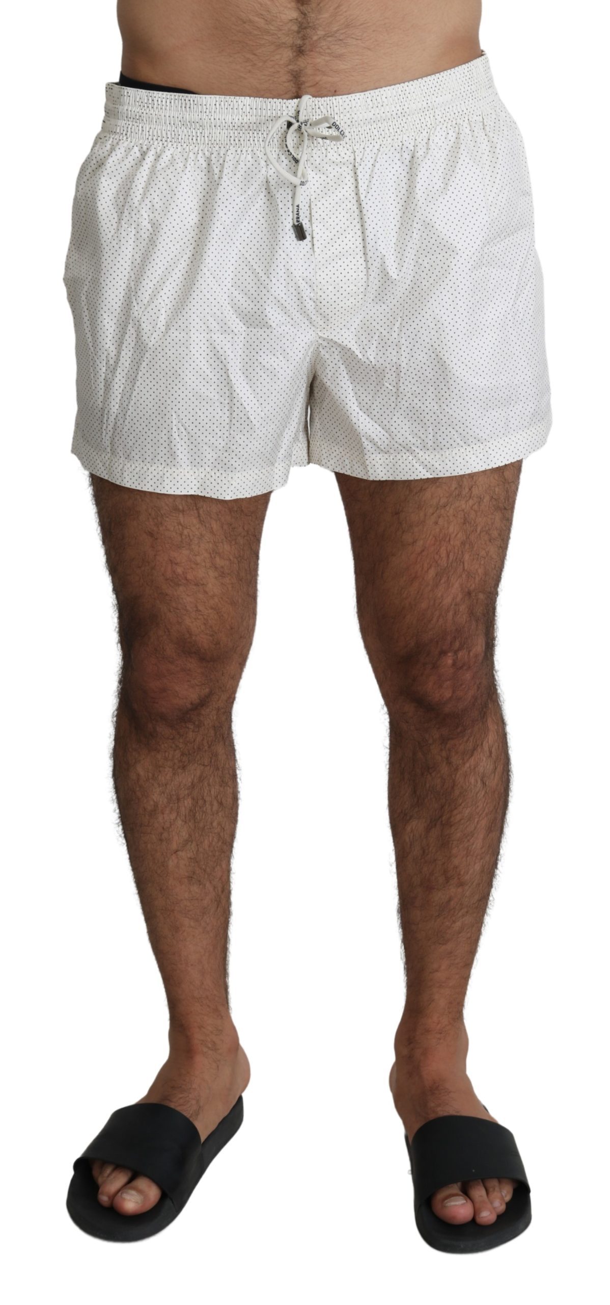 White Polka Beachwear Shorts Mens Swimshorts - IT6| L