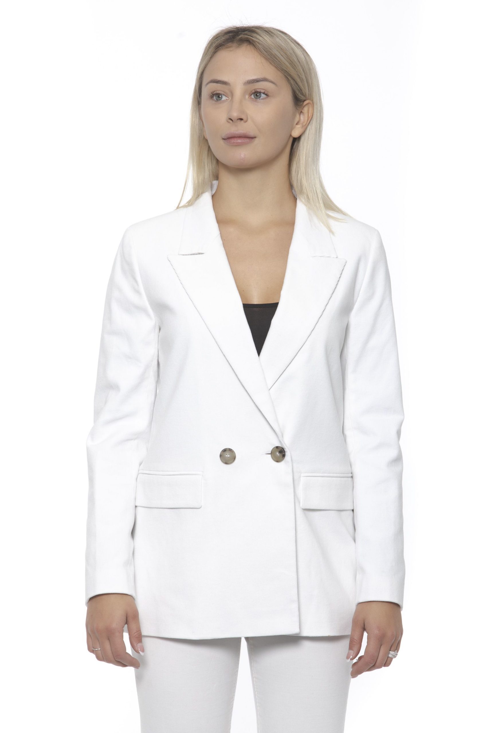 Peserico Women's Bianco Blazer Beige PE1383305 - IT42 | S
