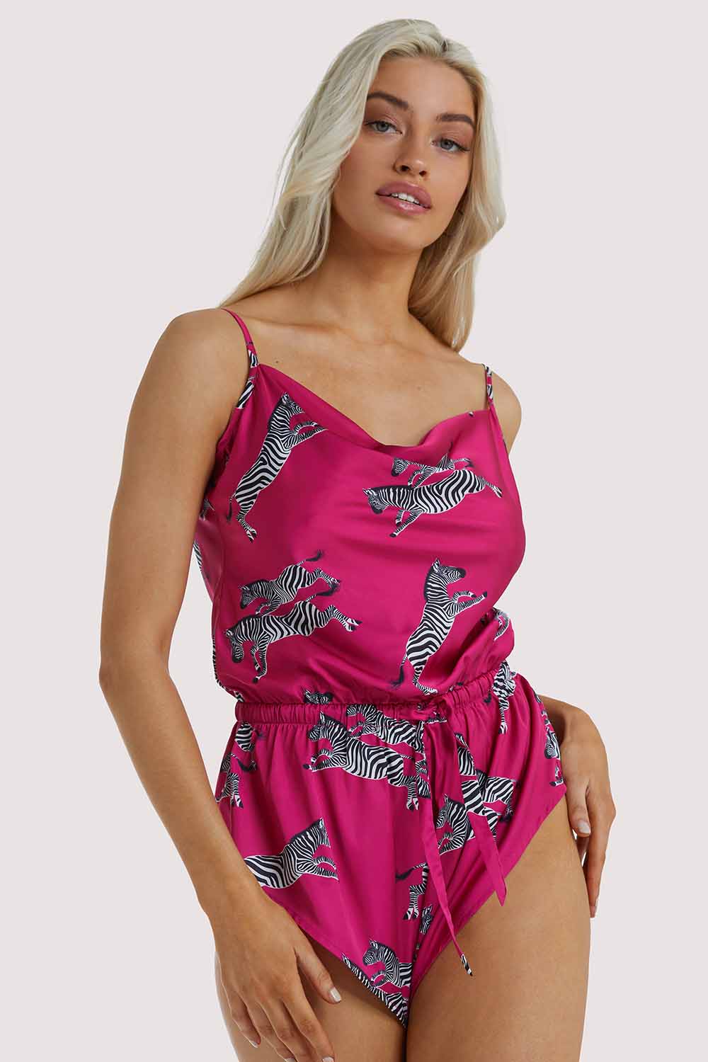 Kilo Brava EXCLUSIVE Hot Pink Zebra Playsuit UK 10