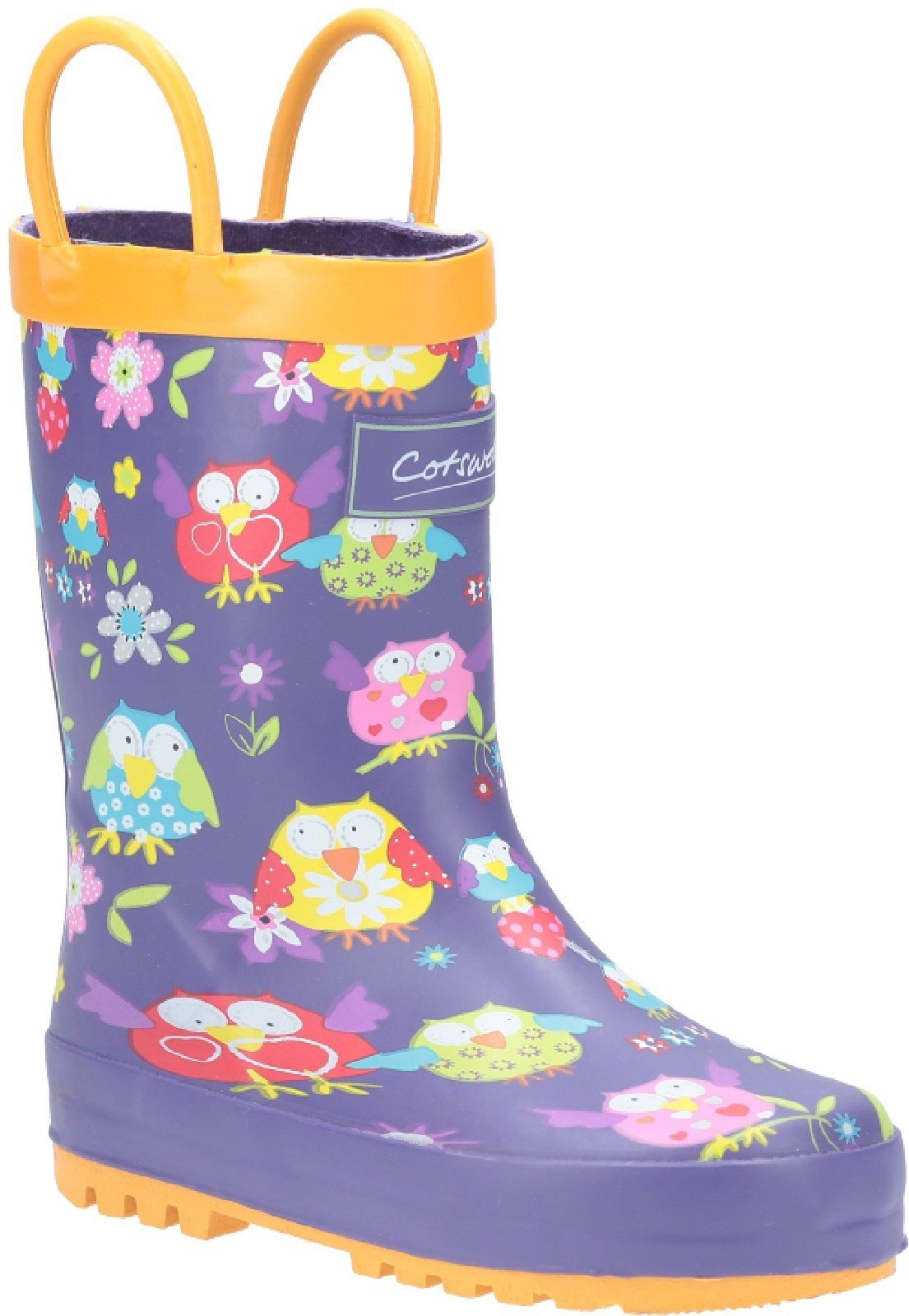 Cotswold Kids Puddle Waterproof Pull On Boot Multicolor 20962 - Owl 4.5