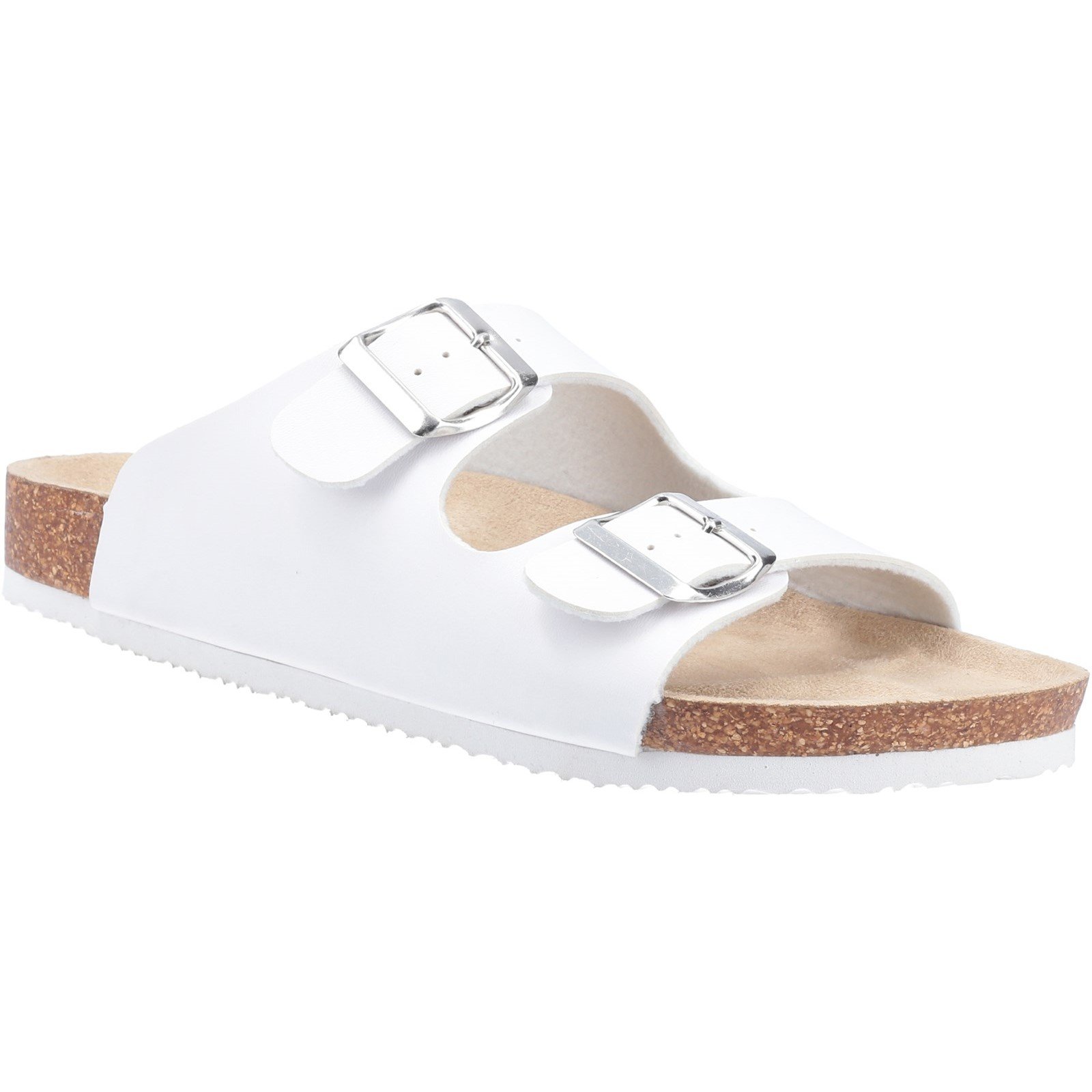 Divaz Women's Nimes Two Buckle Sandal Various Colours 31920 - White 3