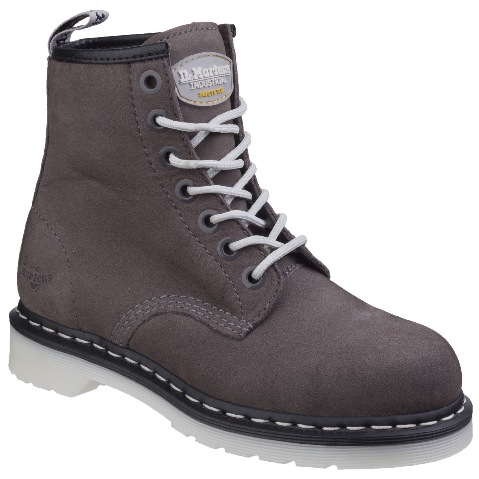 Dr Martens Women's Maple Classic Steel-Toe Work Boot Grey 26783 - Grey Wind River 8
