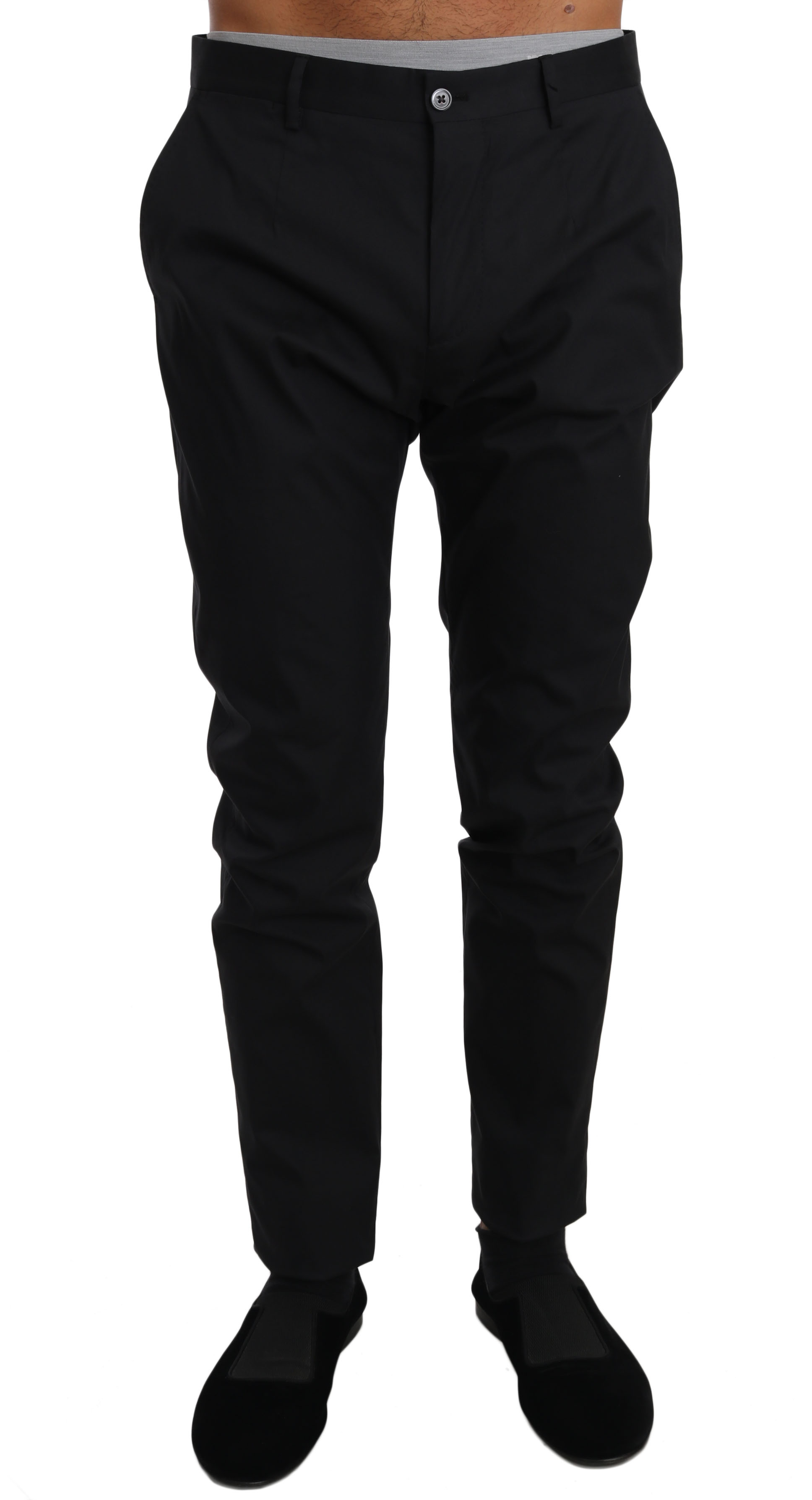 Dolce & Gabbana Men's Cotton Stretch Formal Trouser Black PAN61127 - IT54 | XXL