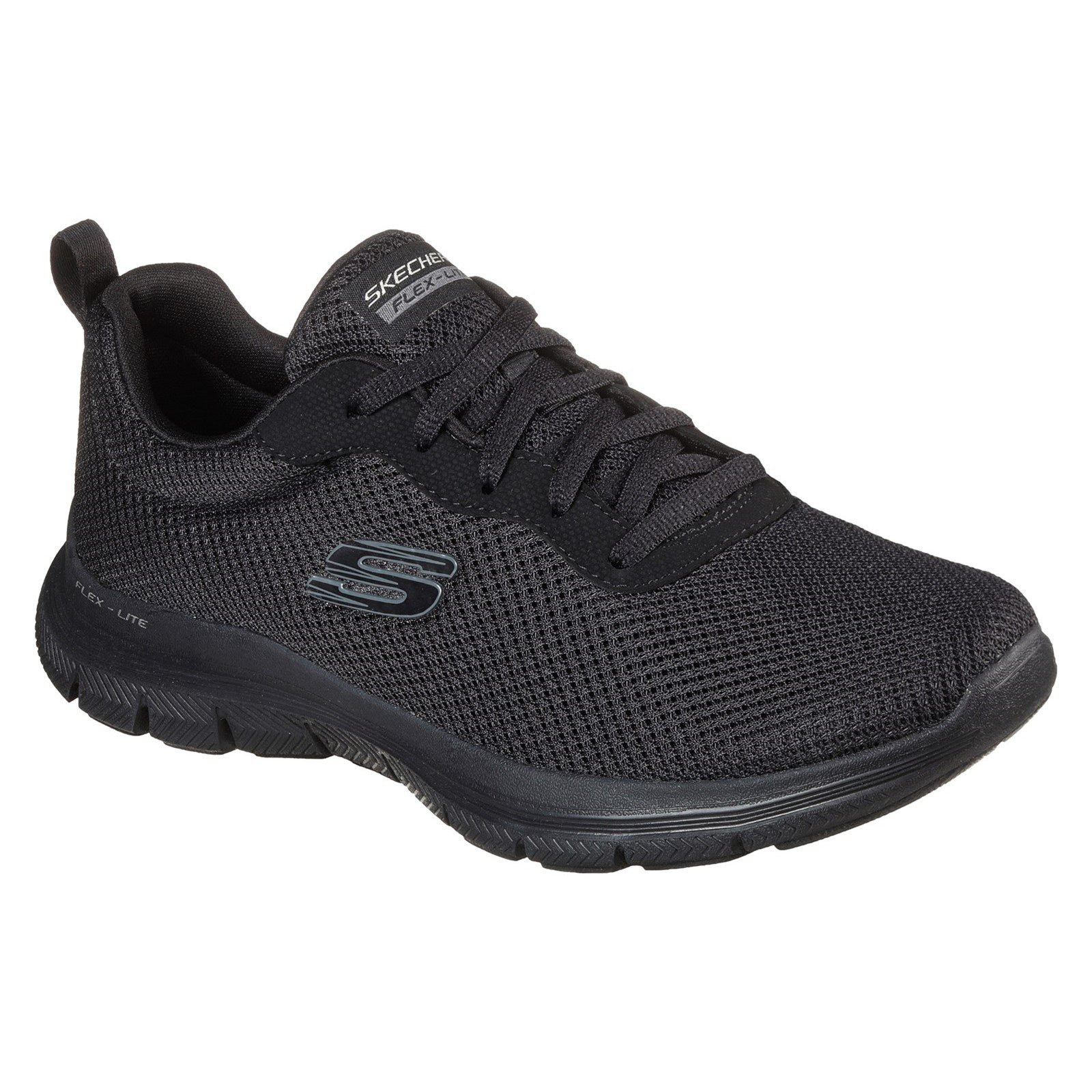 Skechers Women's Flex Appeal 4.0 Brilliant View Wide Trainer Black 33066 - Black 7