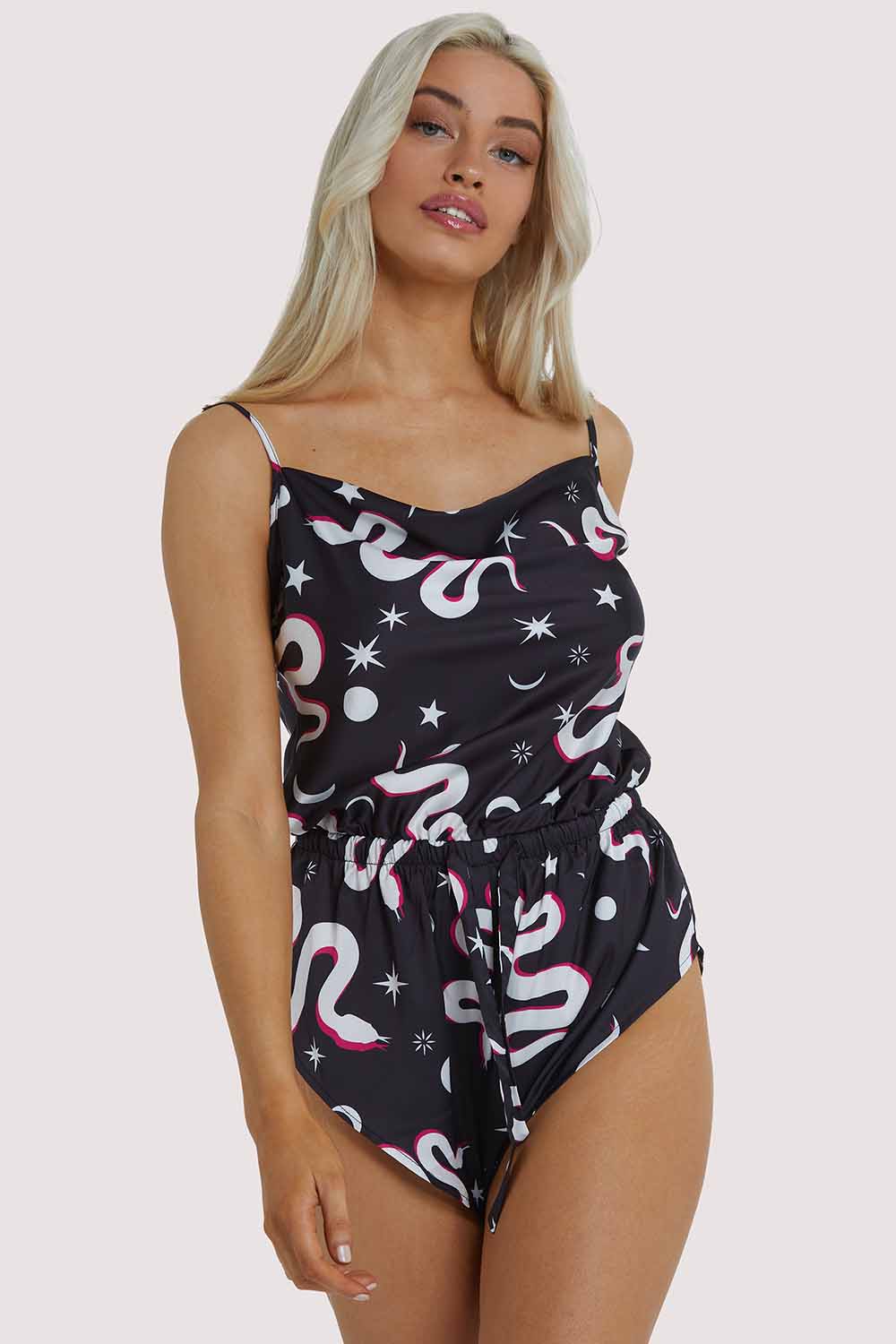 Kilo Brava EXCLUSIVE Black Moon Snake Playsuit UK 14-16
