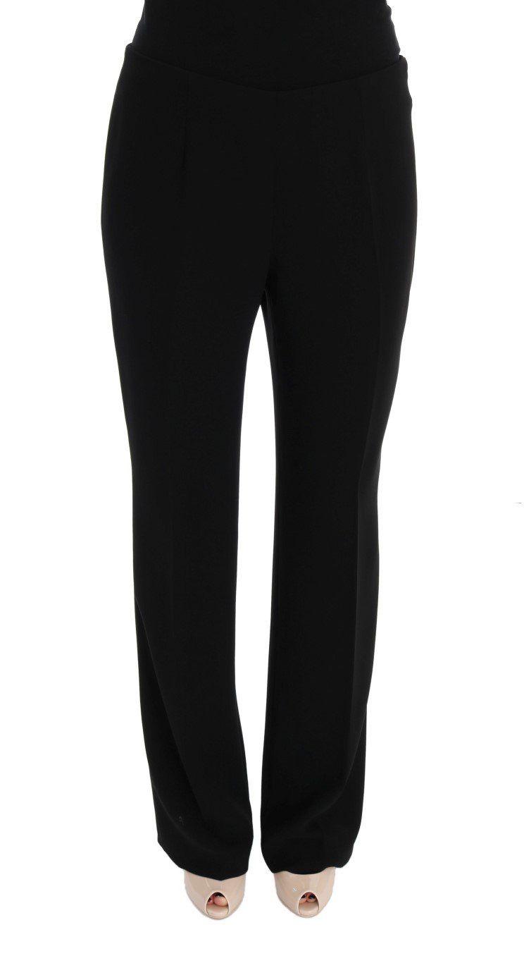 BENCIVENGA Women's Wool Straight Fit Trousers Black SIG50002 - IT50 | XXL