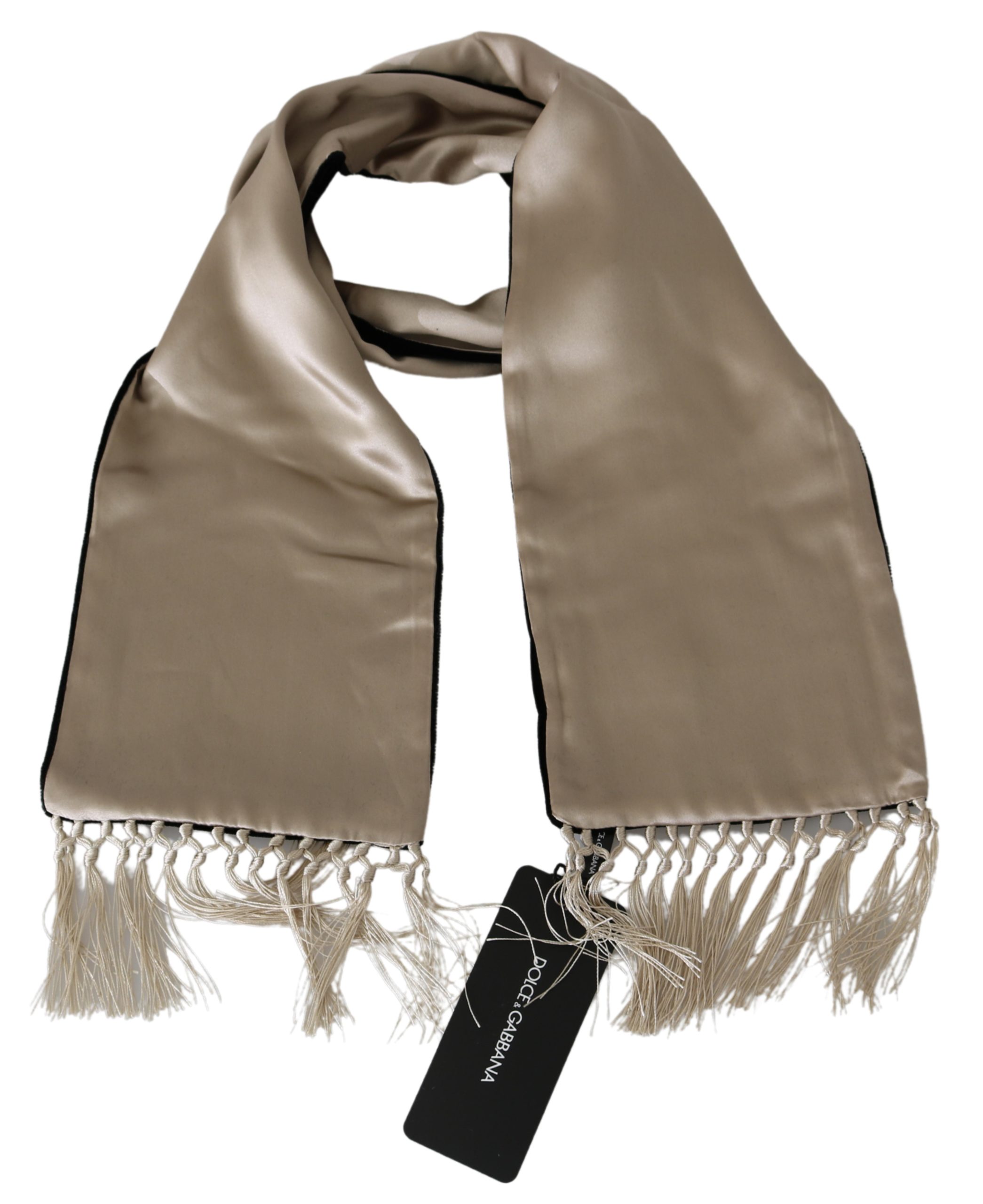 Dolce & Gabbana Men's Silk Silk Scarf Beige MS1776BG