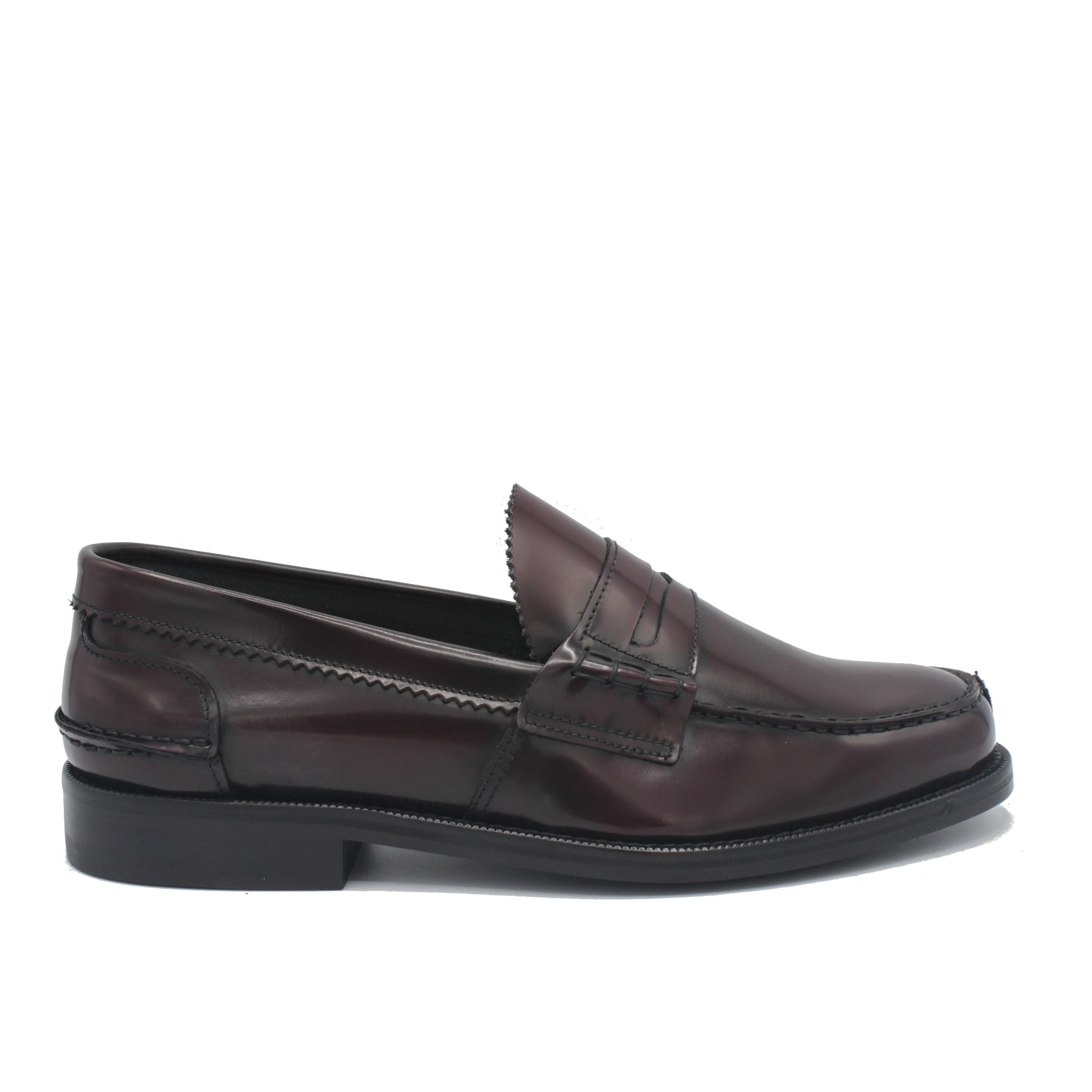 Saxone of Scotland Men's Spazzolato Leather Loafer Bordeaux 1000_Bordeaux - EU42/US9